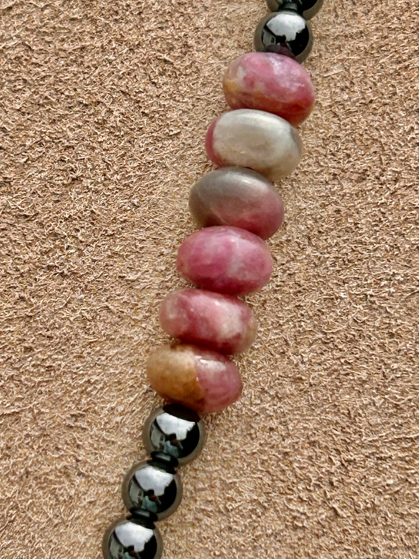 Rhodonite Oval Pendant Necklace