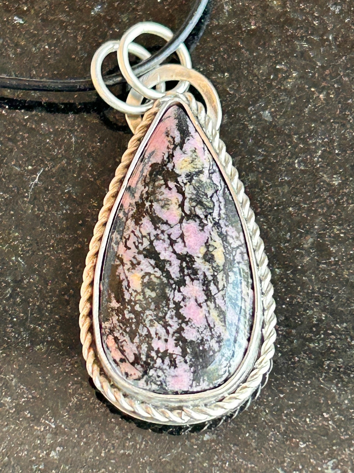 Rhodonite Teardrop Pendant