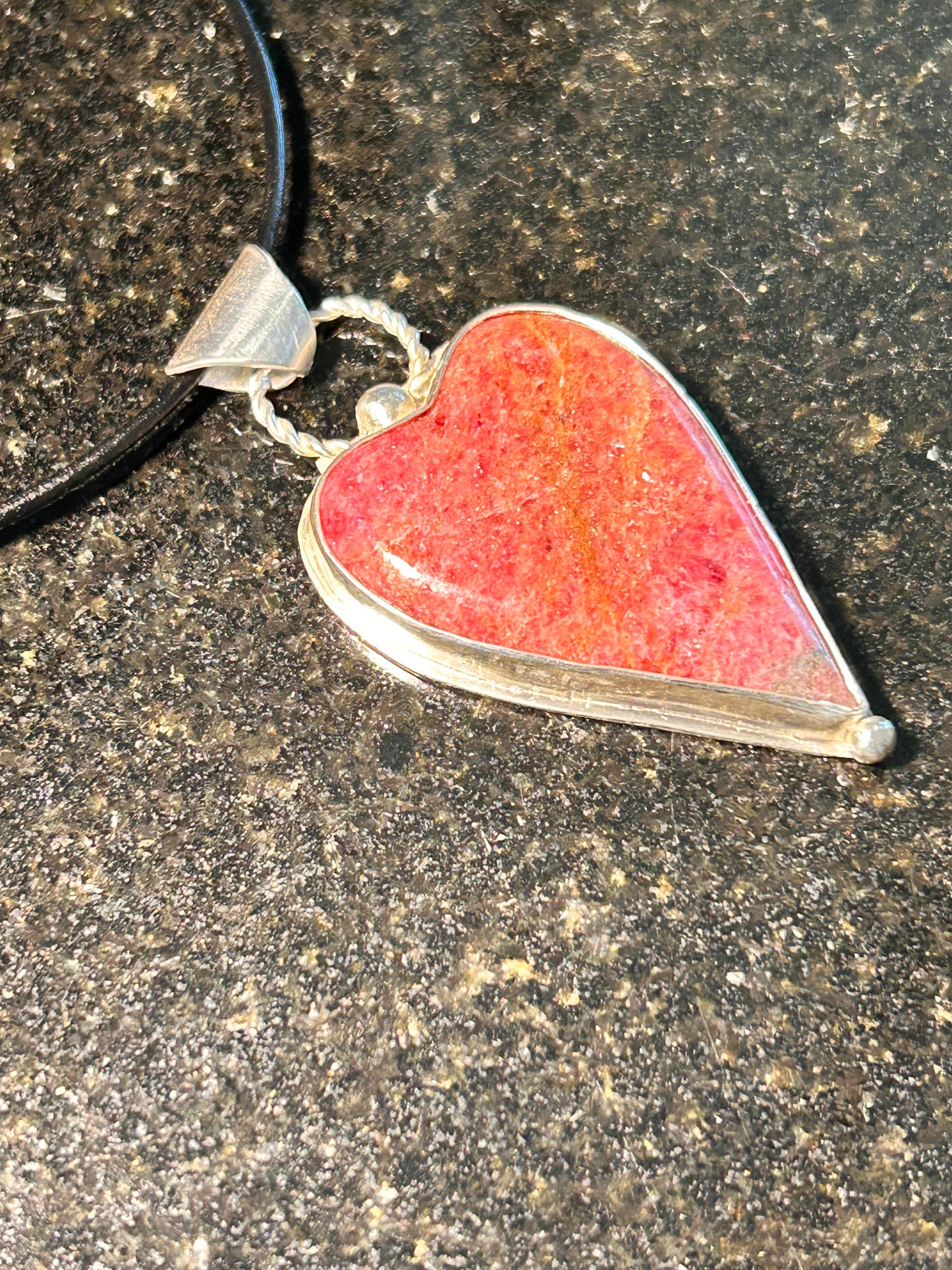 Rhodonite Heart Pendant