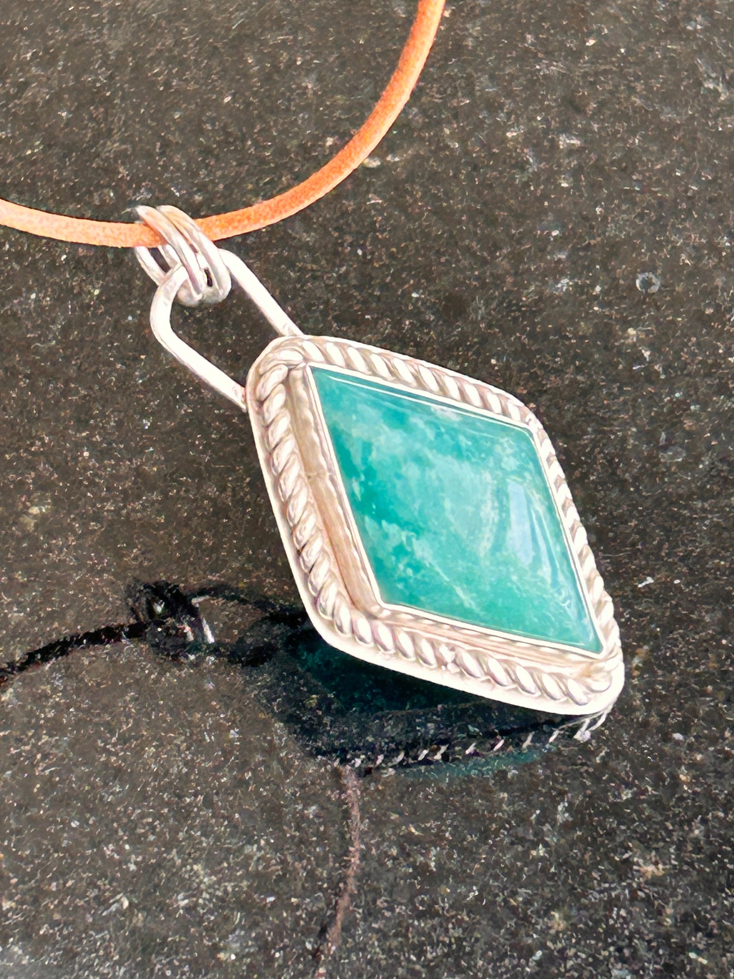 Amazonite Diamond Shape Pendant