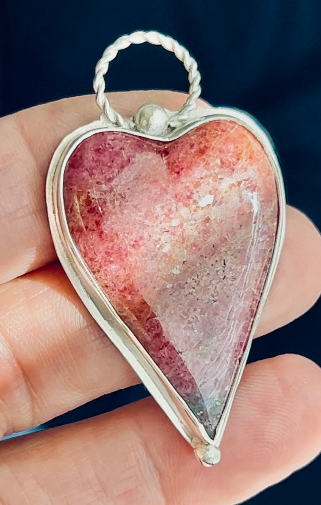Rhodonite Heart Pendant