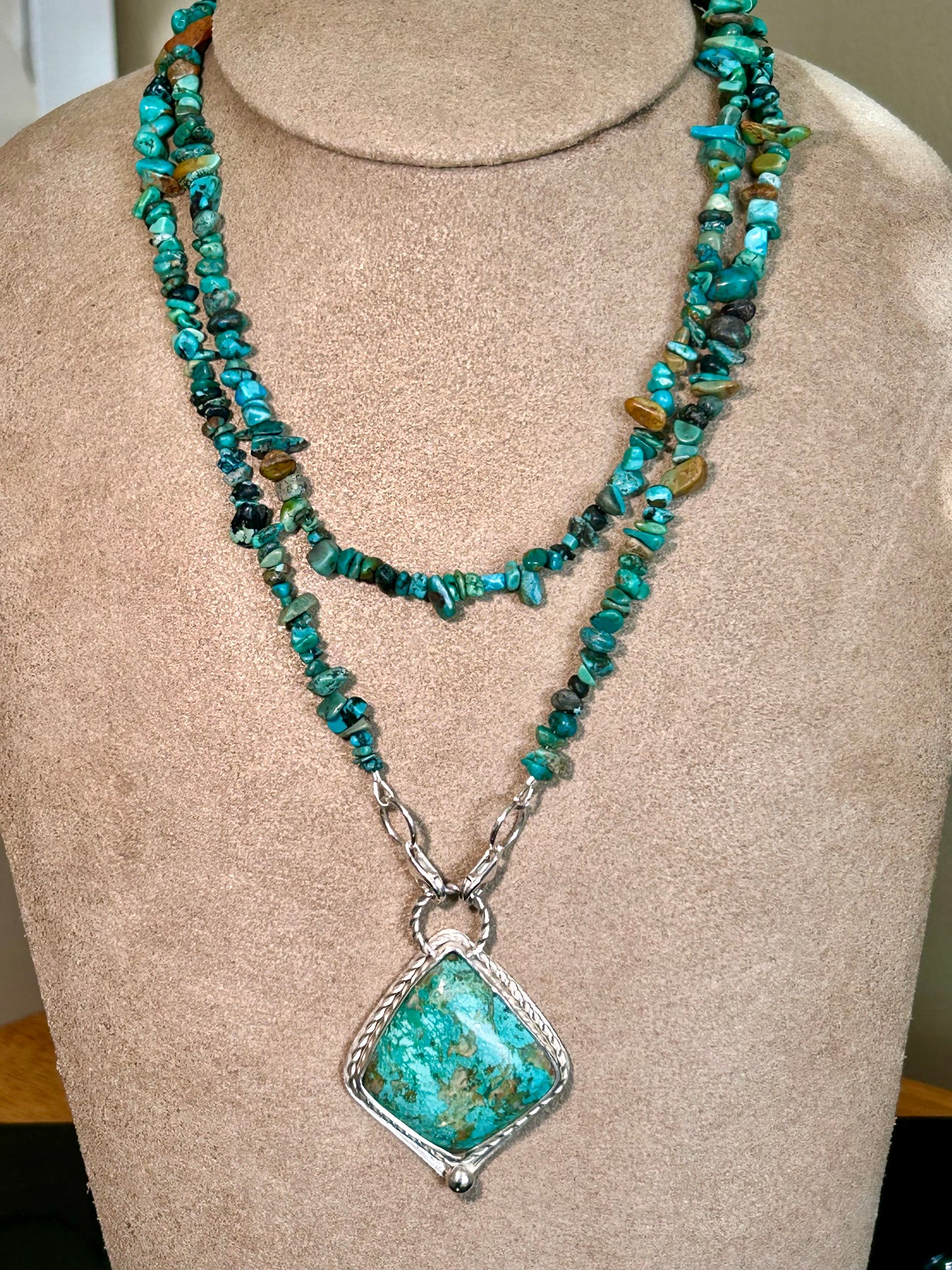 Turquoise Freeform Pendant Necklace