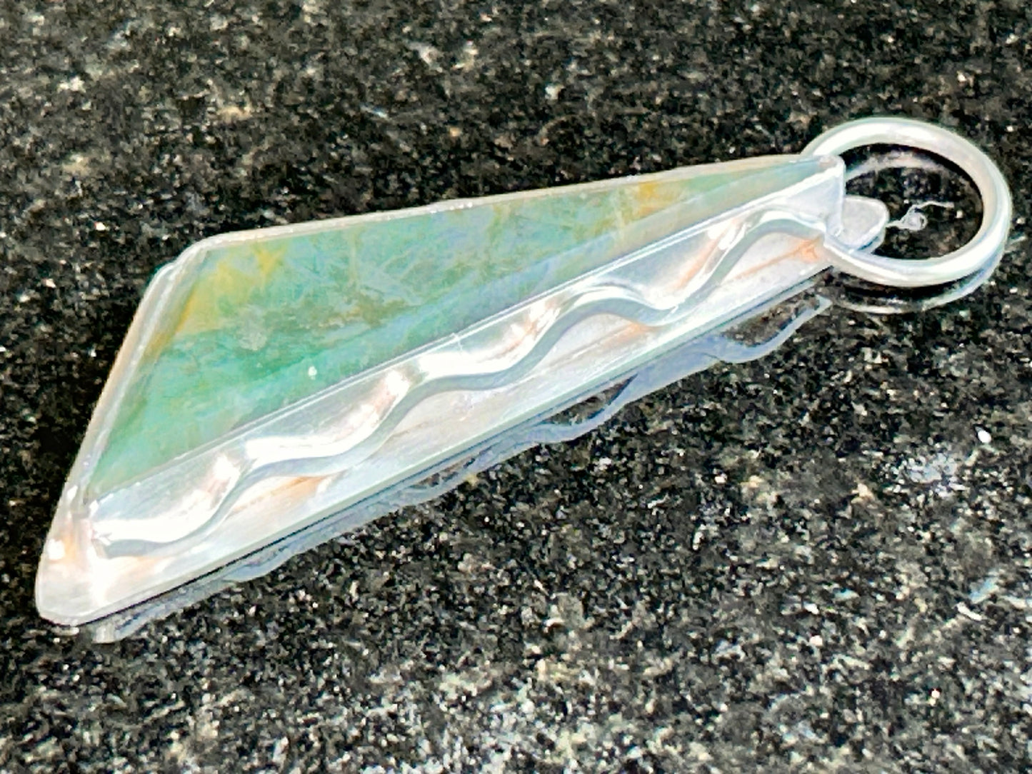 Plasma Agate Triangle Pendant