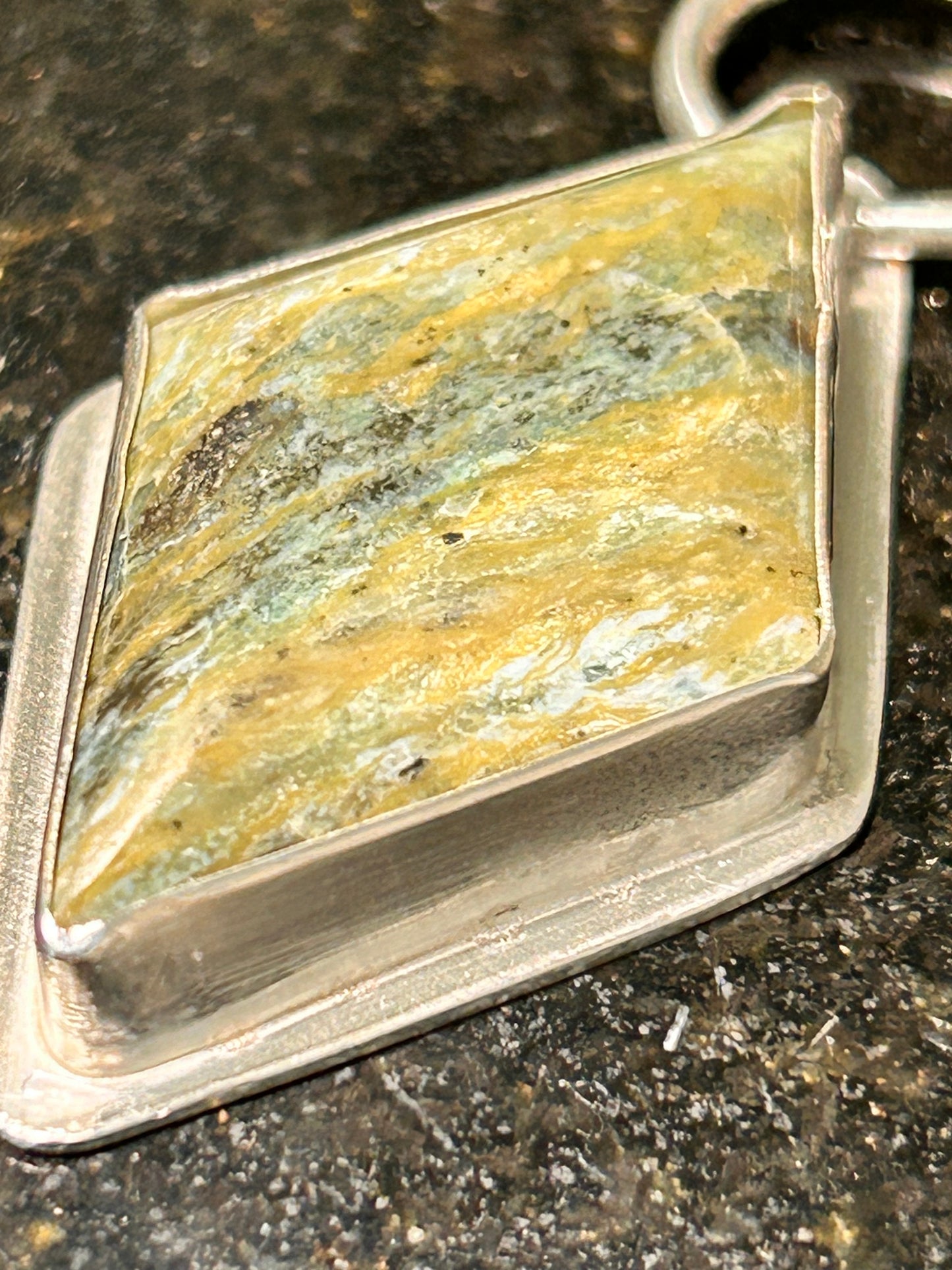 Plasma Agate Diamond Shaped Pendant