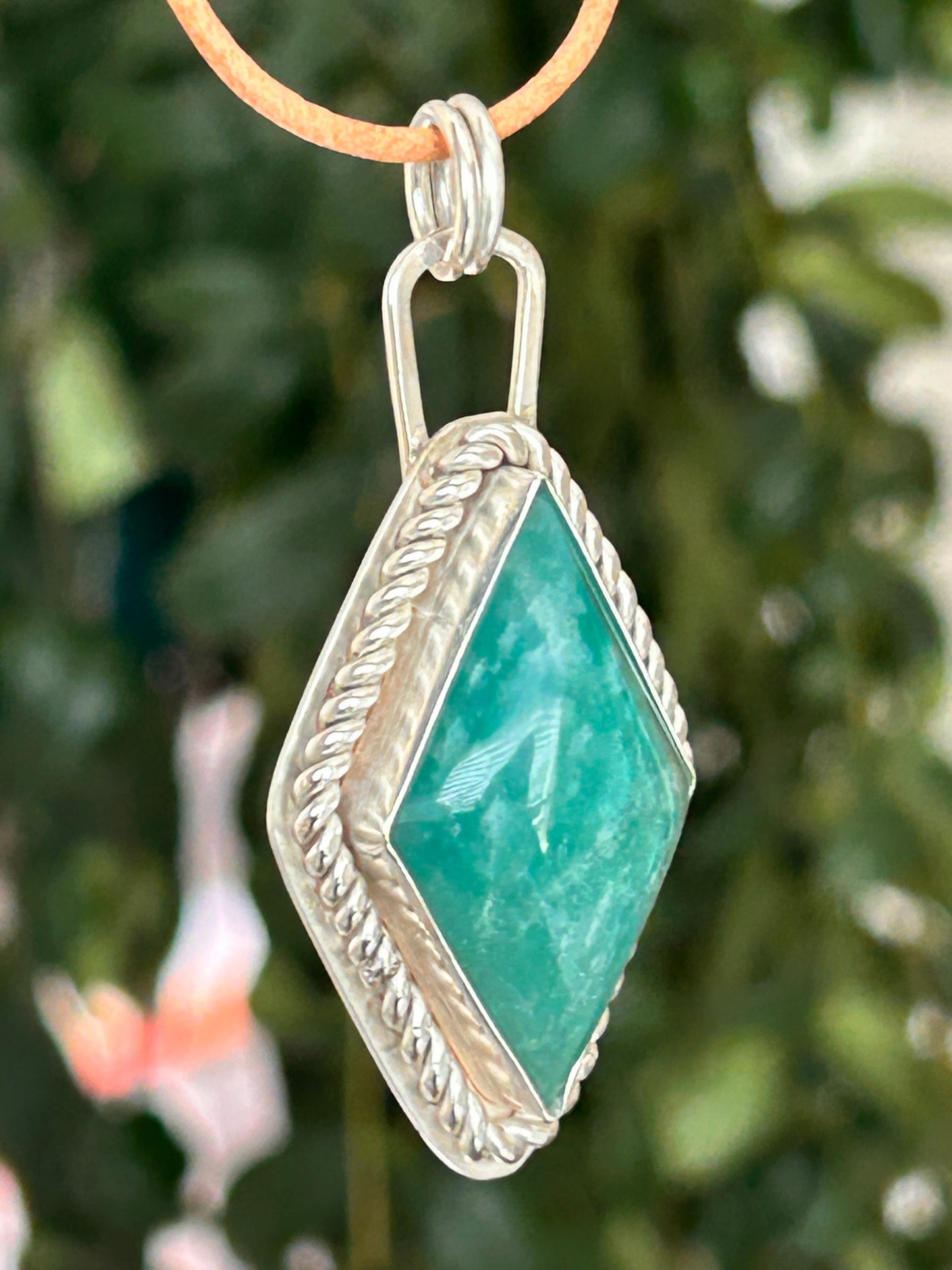Amazonite Diamond Shape Pendant