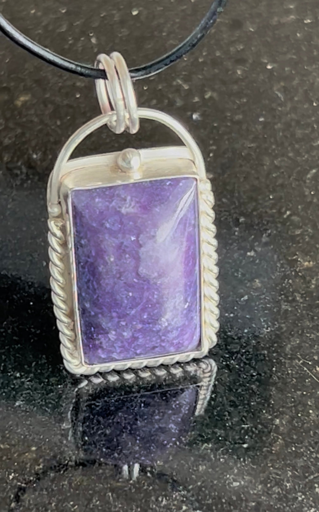 Lepidolite Rectangle Pendant