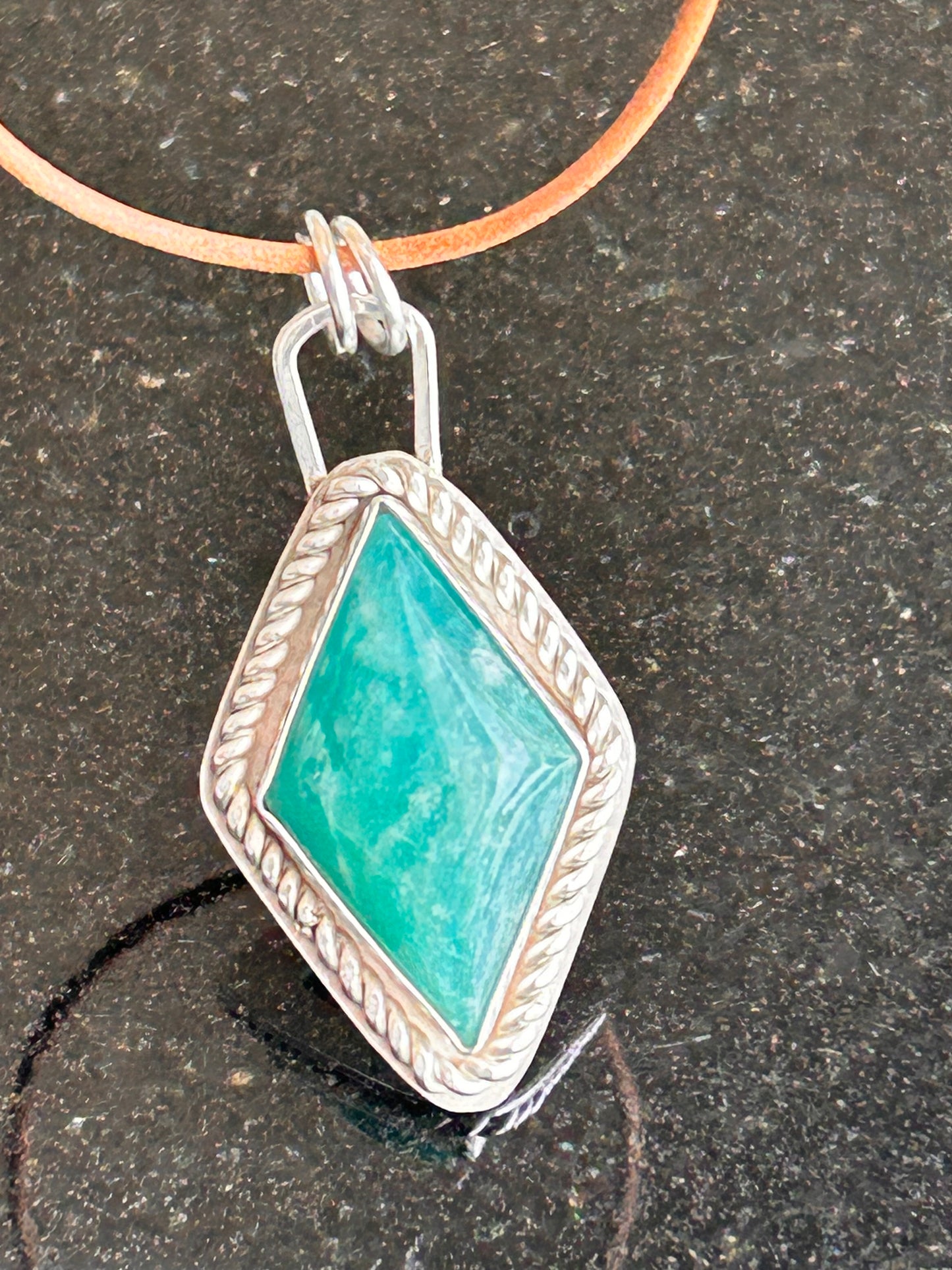 Amazonite Diamond Shape Pendant