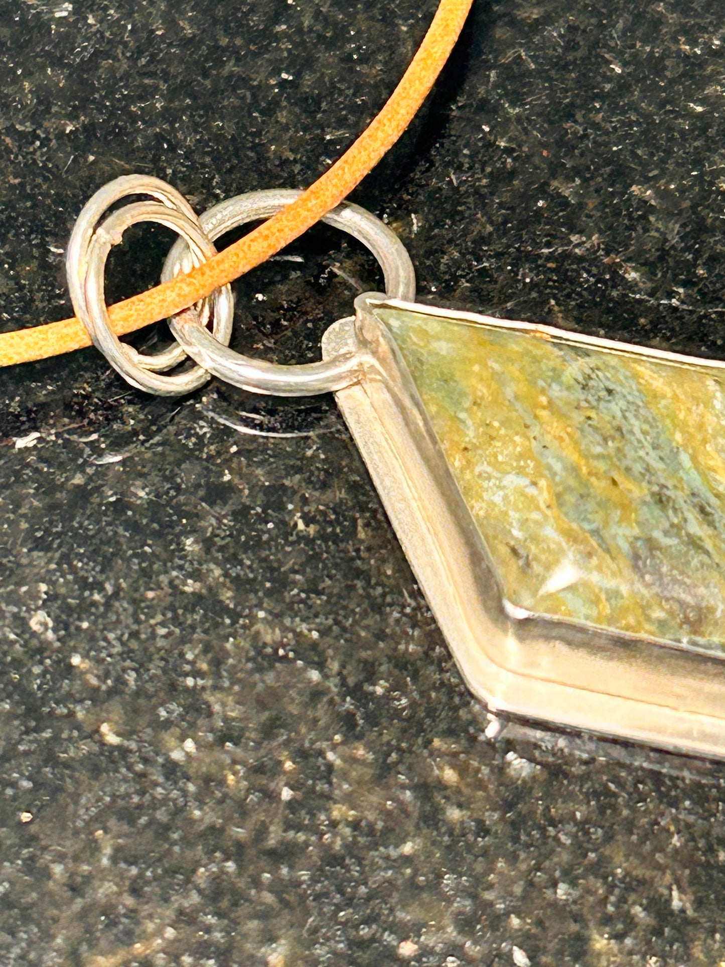 Plasma Agate Diamond Shaped Pendant