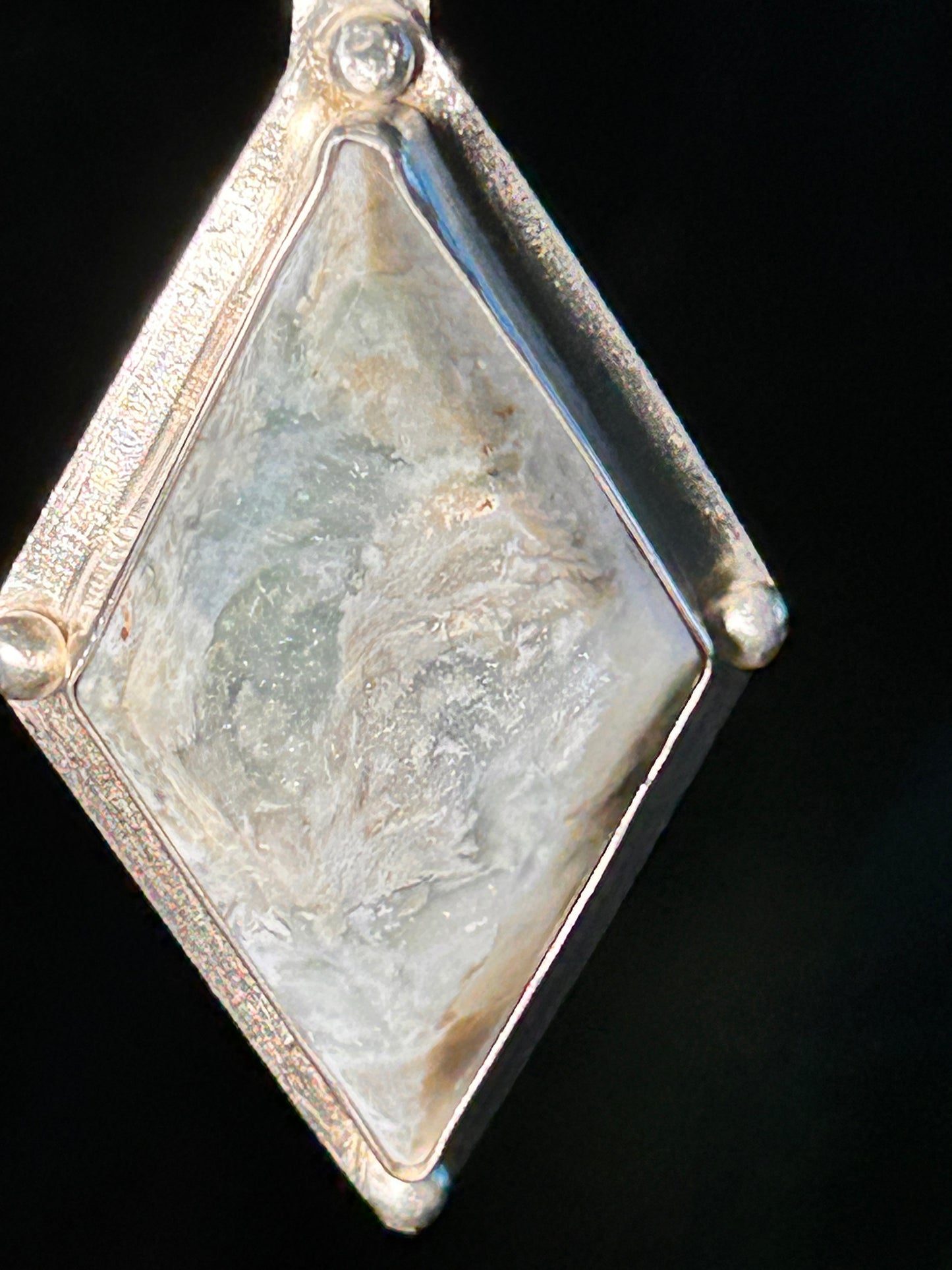 Plasma Agate Diamond Shape Pendant