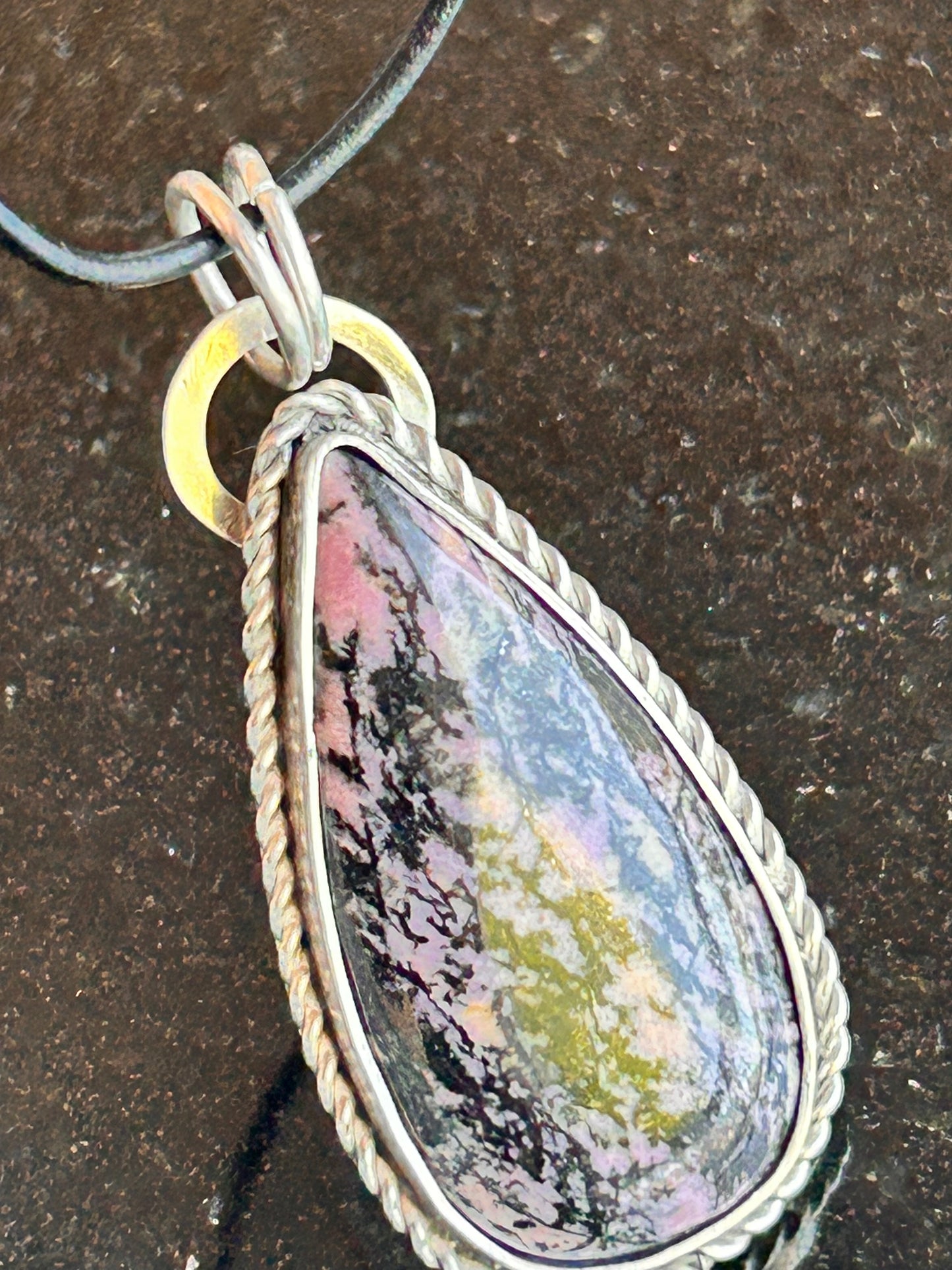 Rhodonite Teardrop Pendant