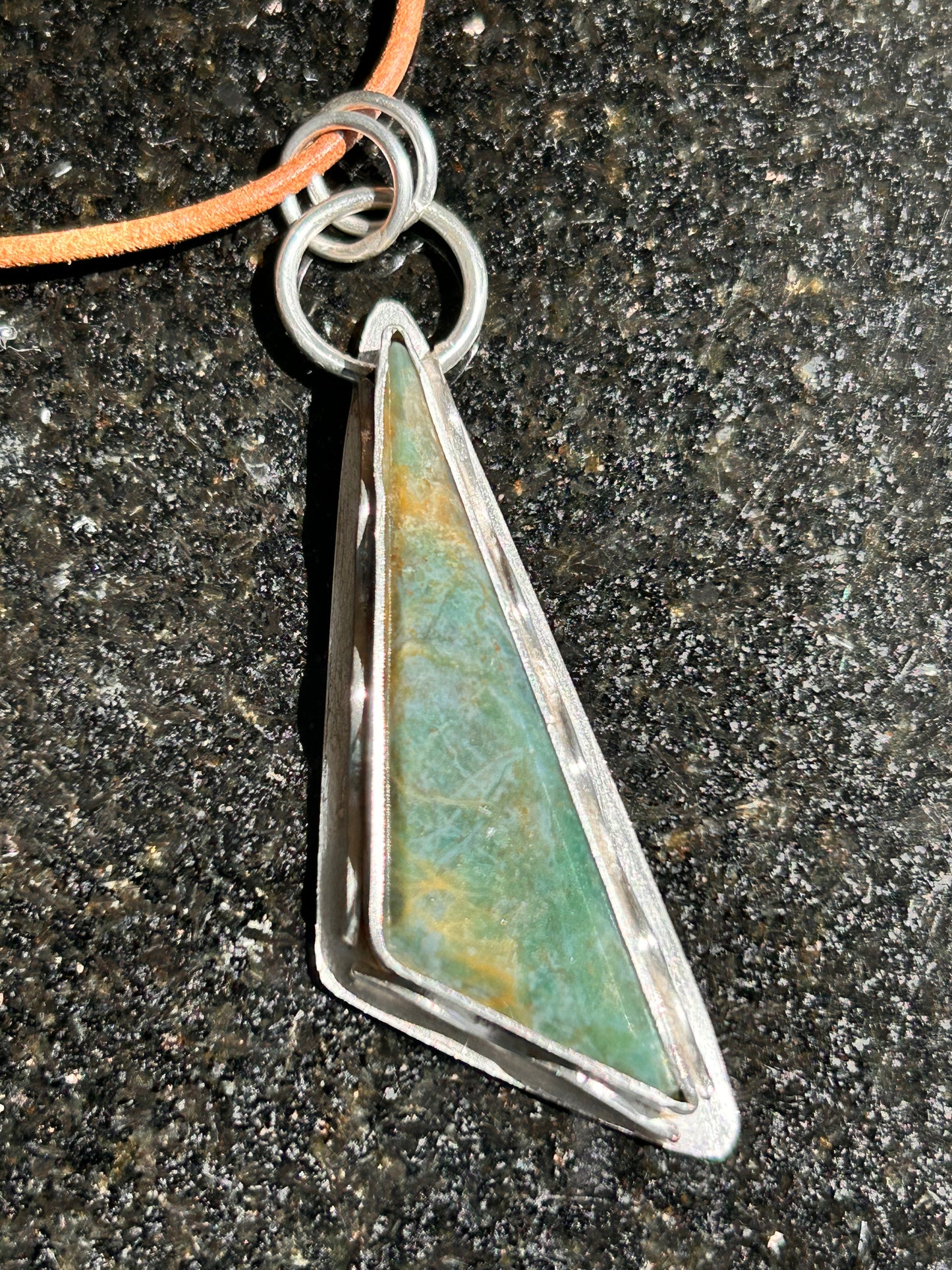 Plasma Agate Triangle Pendant