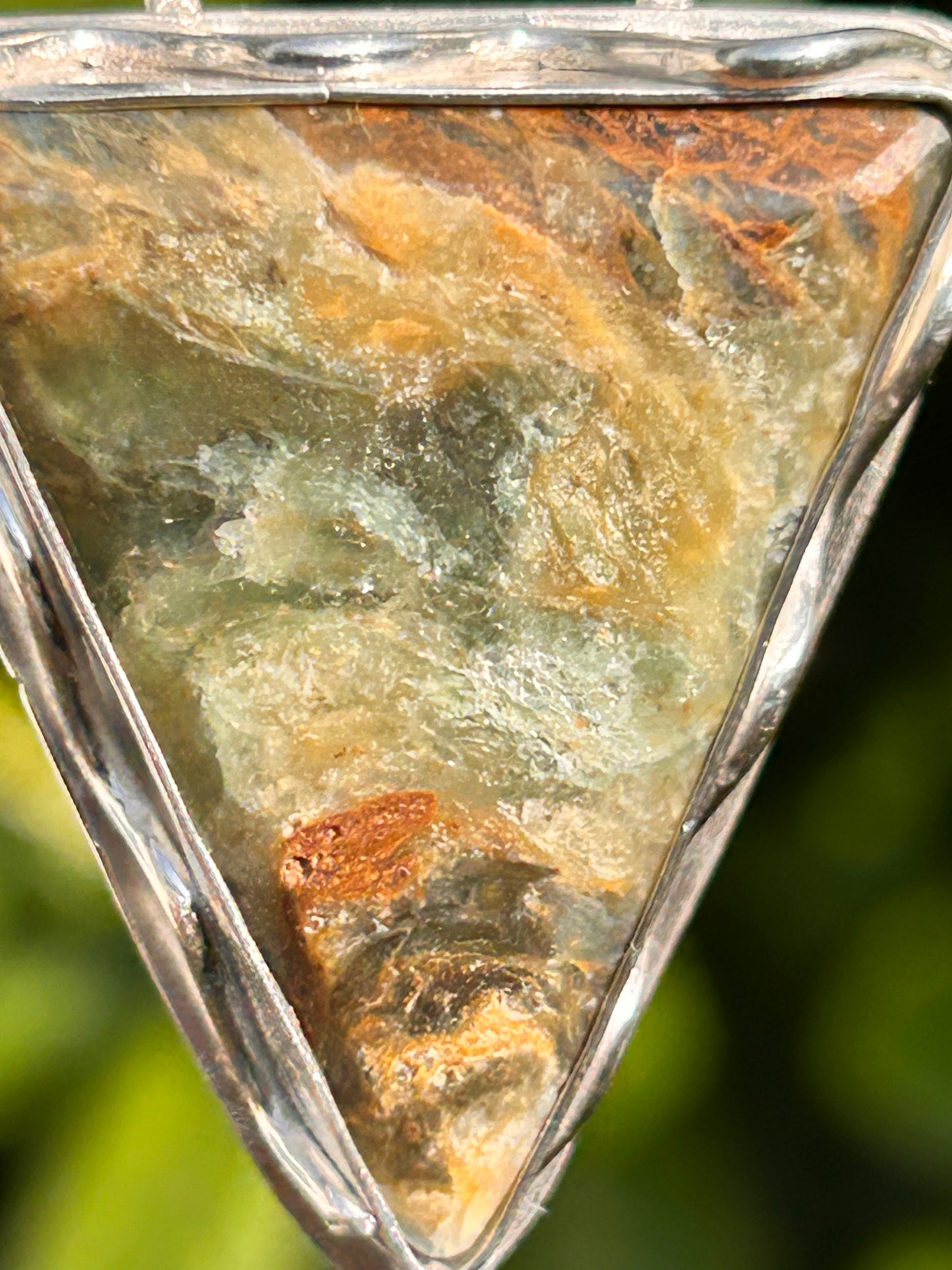 Plasma Agate Triangle Pendant
