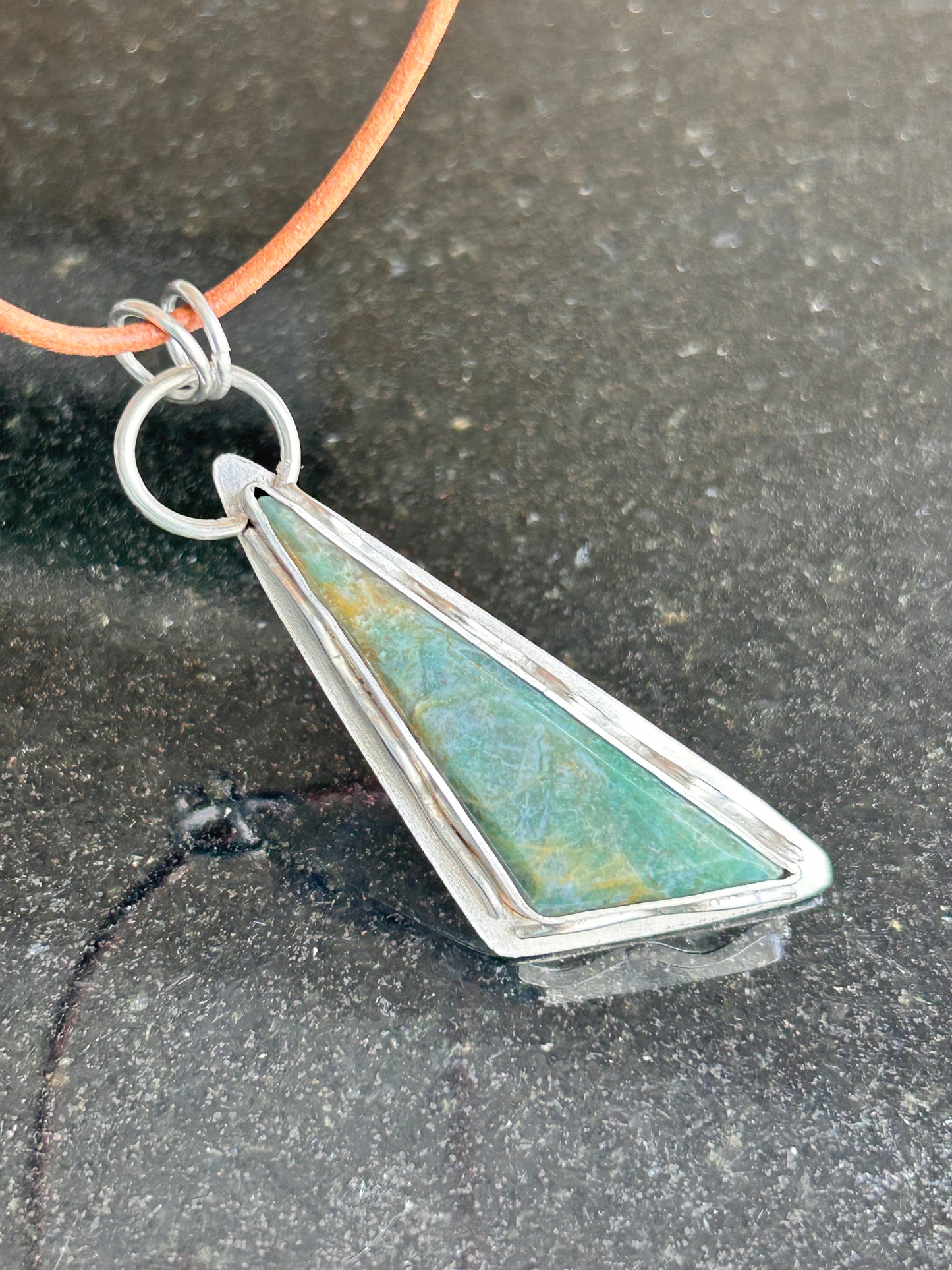 Plasma Agate Triangle Pendant