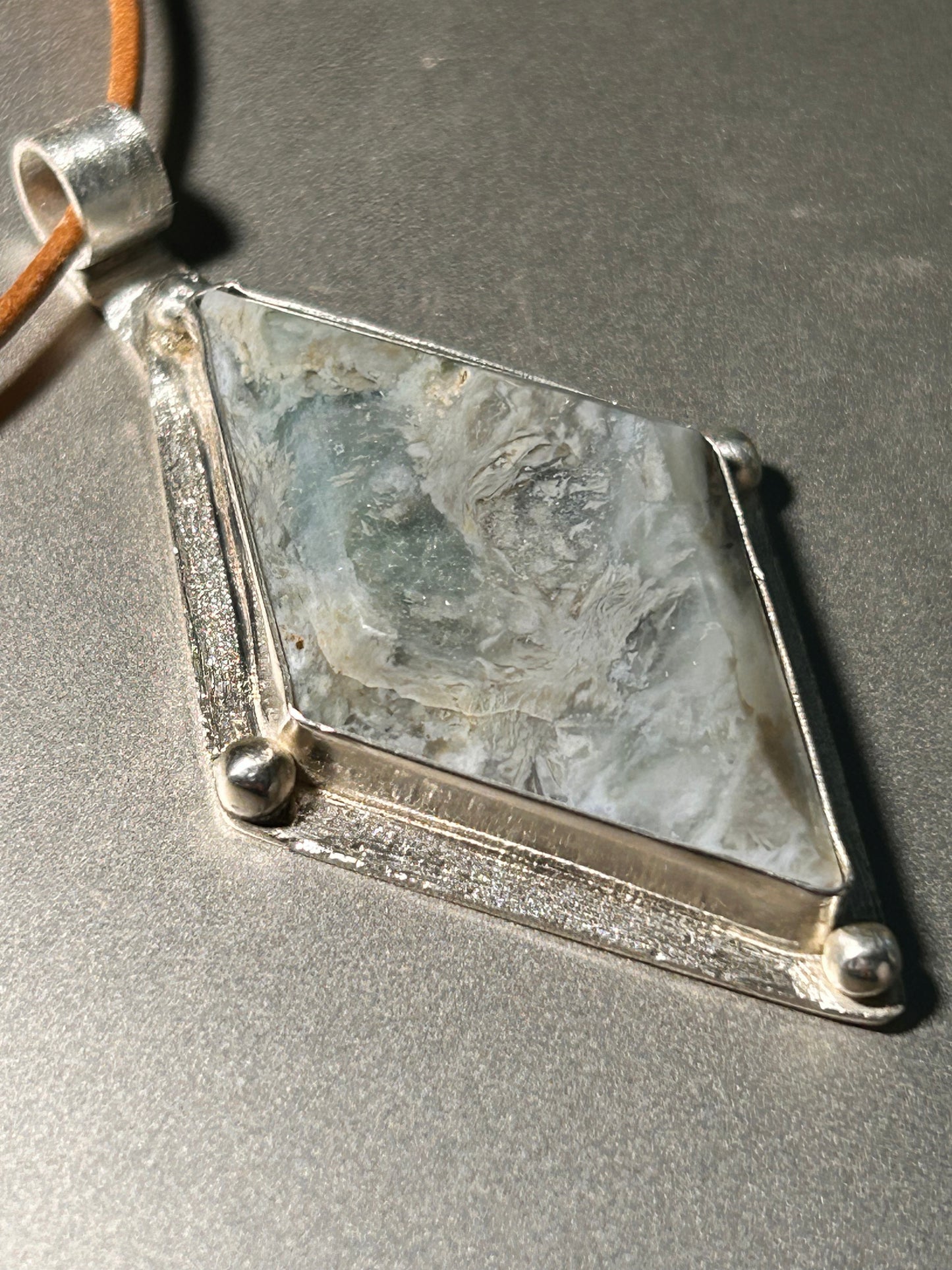 Plasma Agate Diamond Shape Pendant