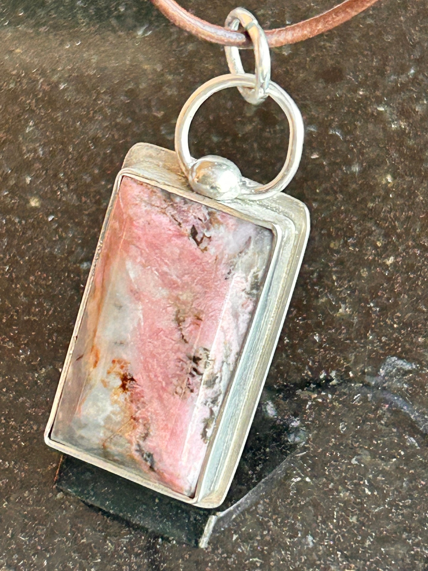 Rhodonite Rectangle Pendant
