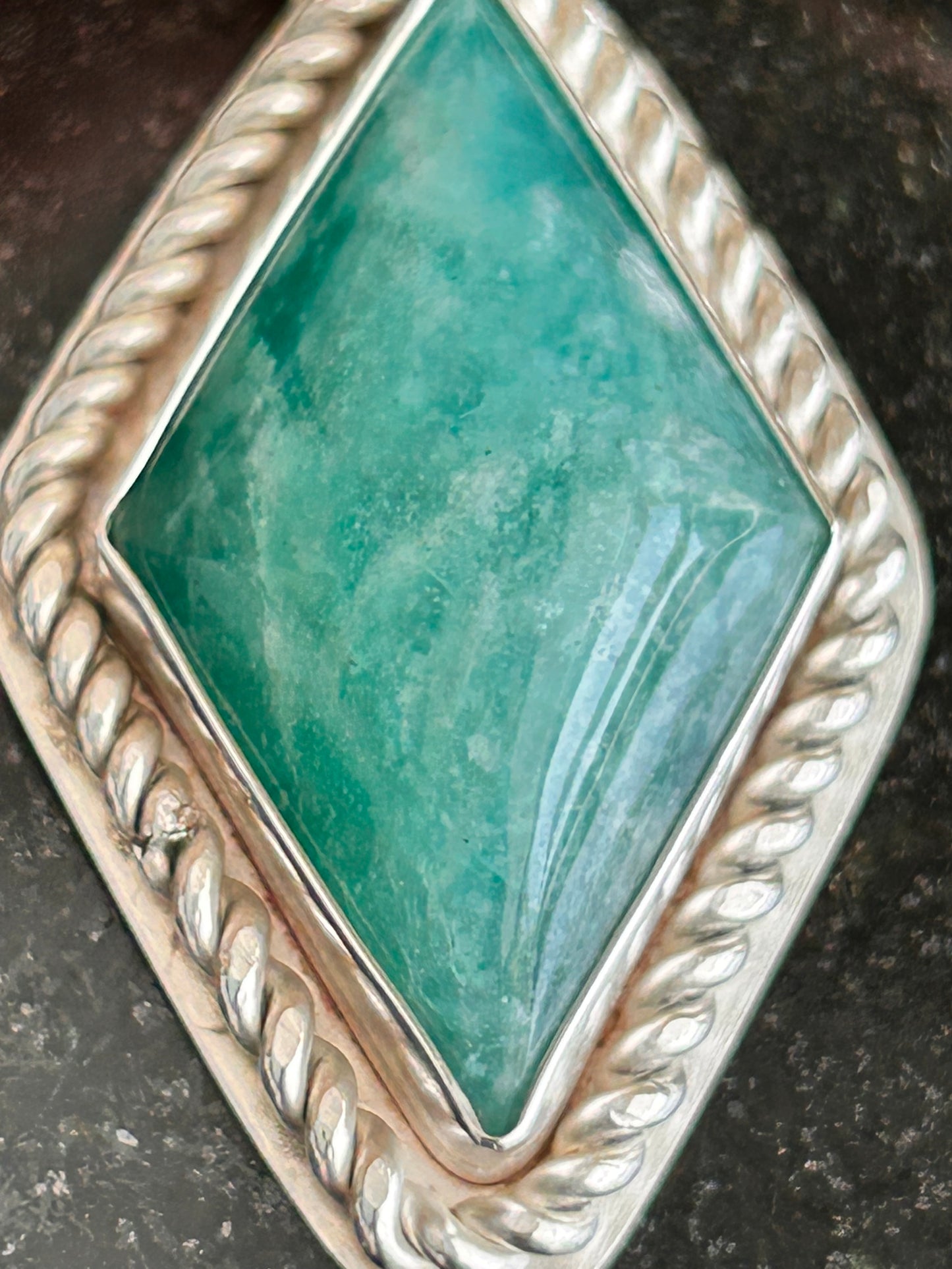 Amazonite Diamond Shape Pendant