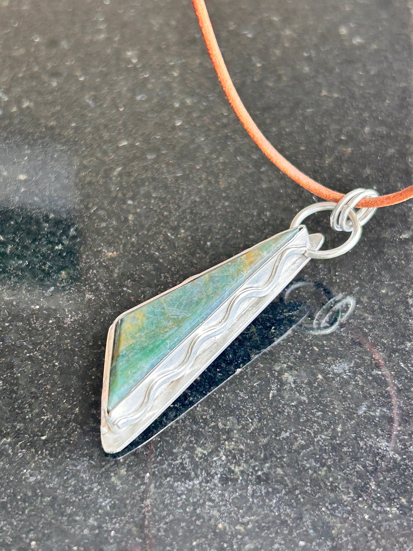 Plasma Agate Triangle Pendant