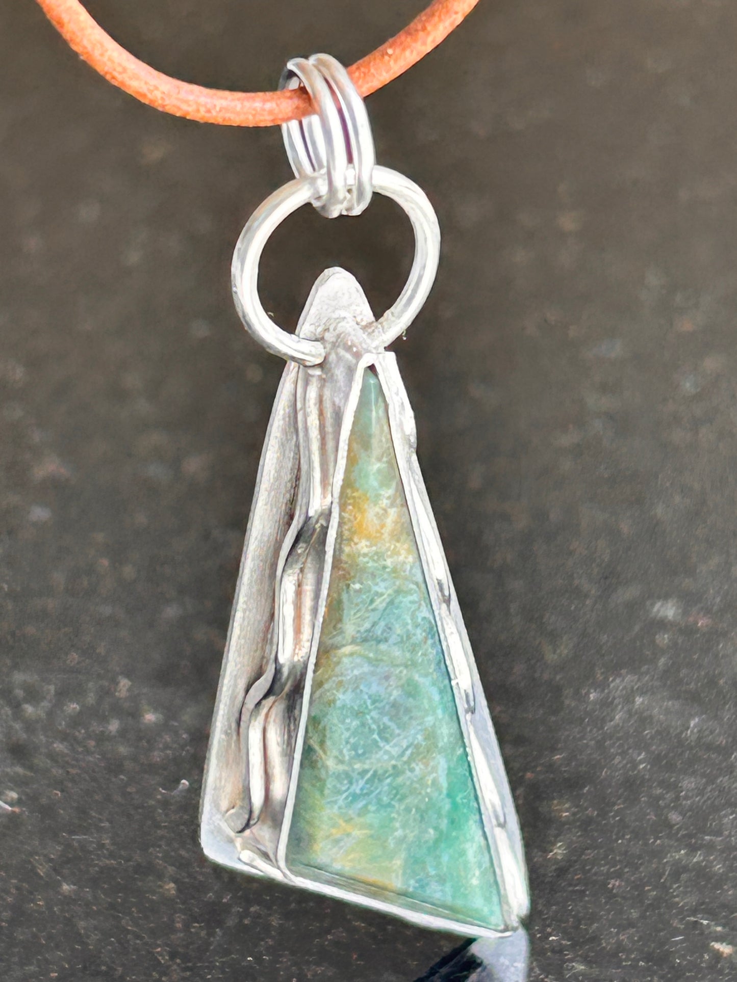 Plasma Agate Triangle Pendant