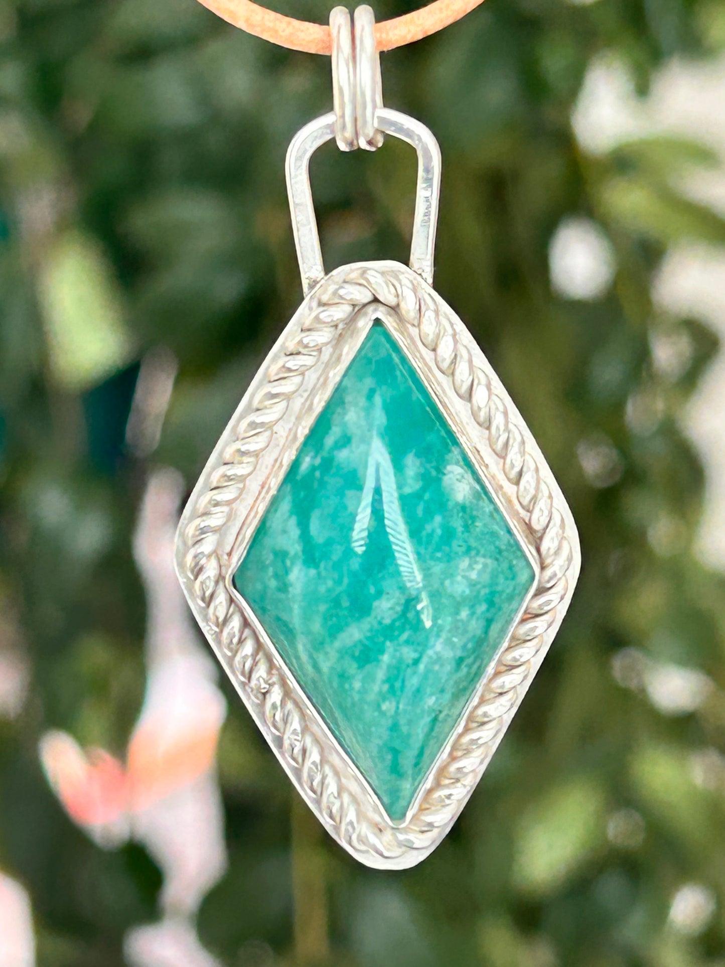 Amazonite Diamond Shape Pendant