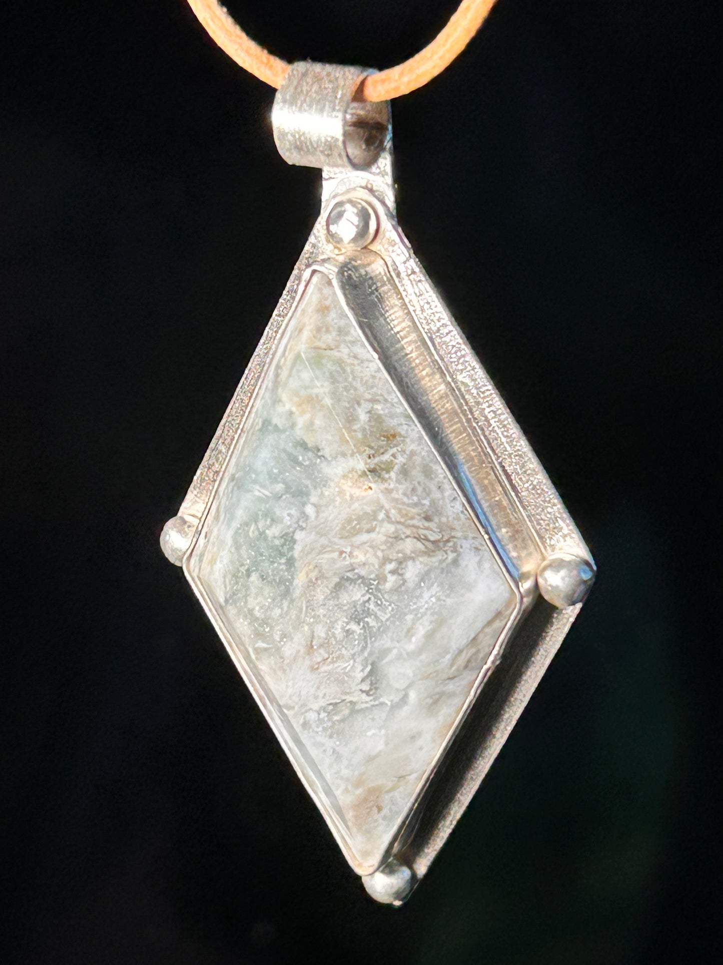 Plasma Agate Diamond Shape Pendant