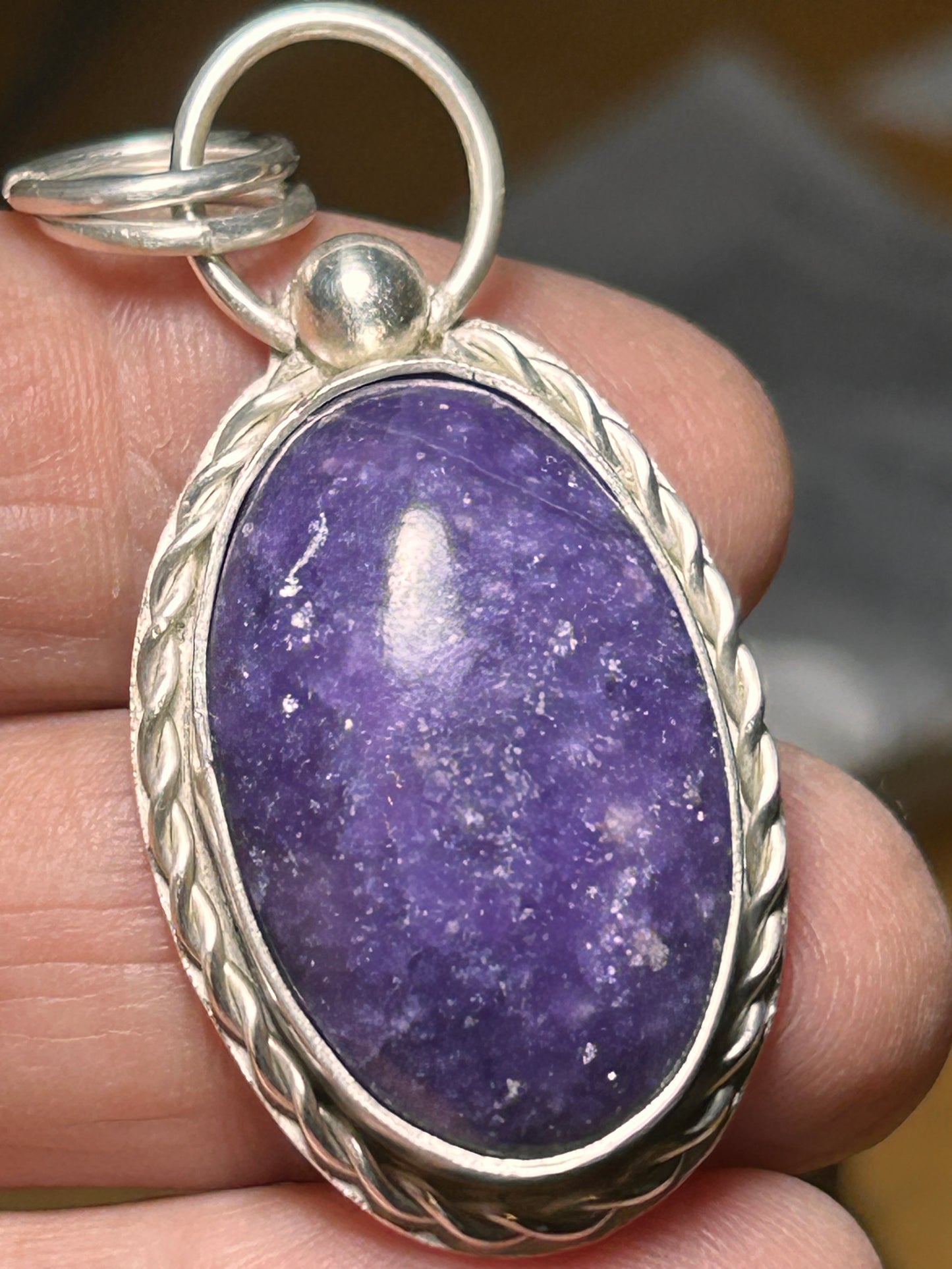 Lepidolite Oval Pendant