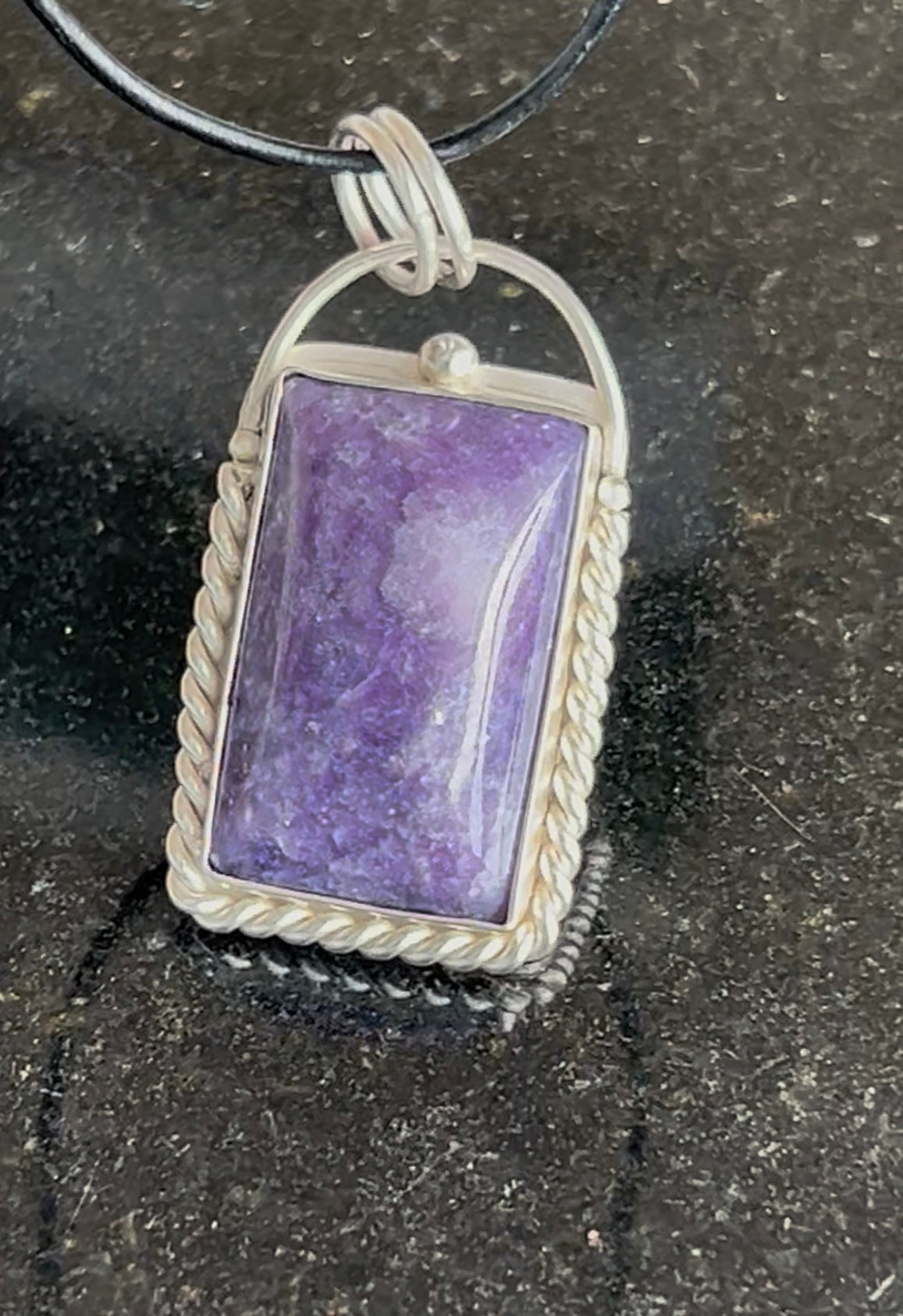 Lepidolite Rectangle Pendant