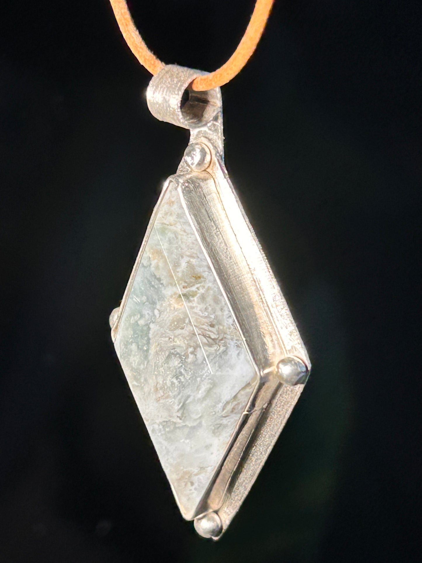 Plasma Agate Diamond Shape Pendant