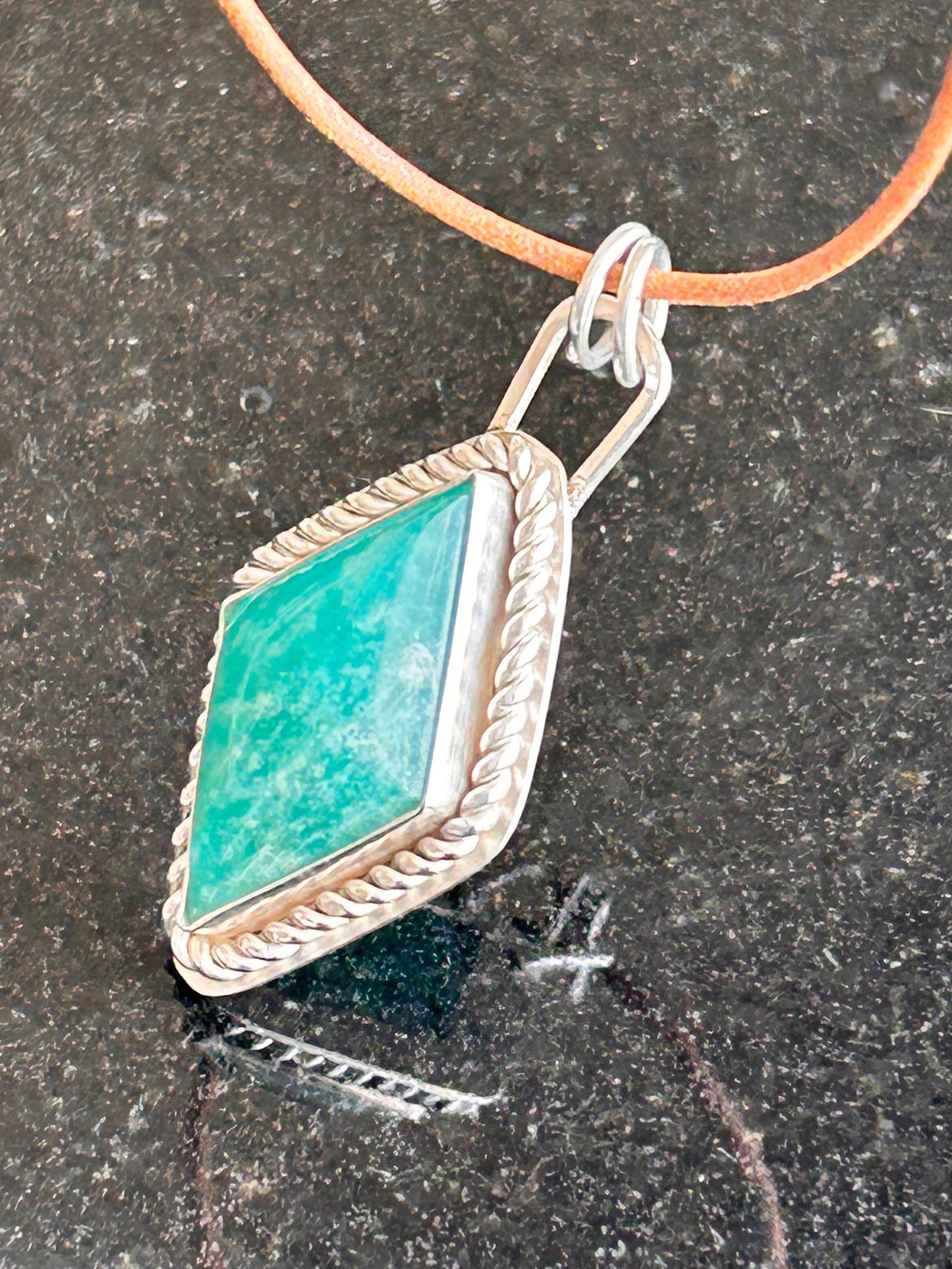 Amazonite Diamond Shape Pendant