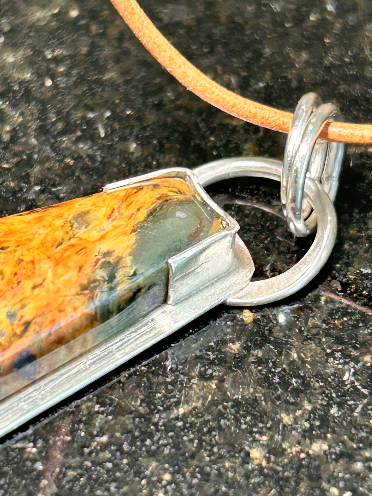 Plasma Agate Ladder Pendant