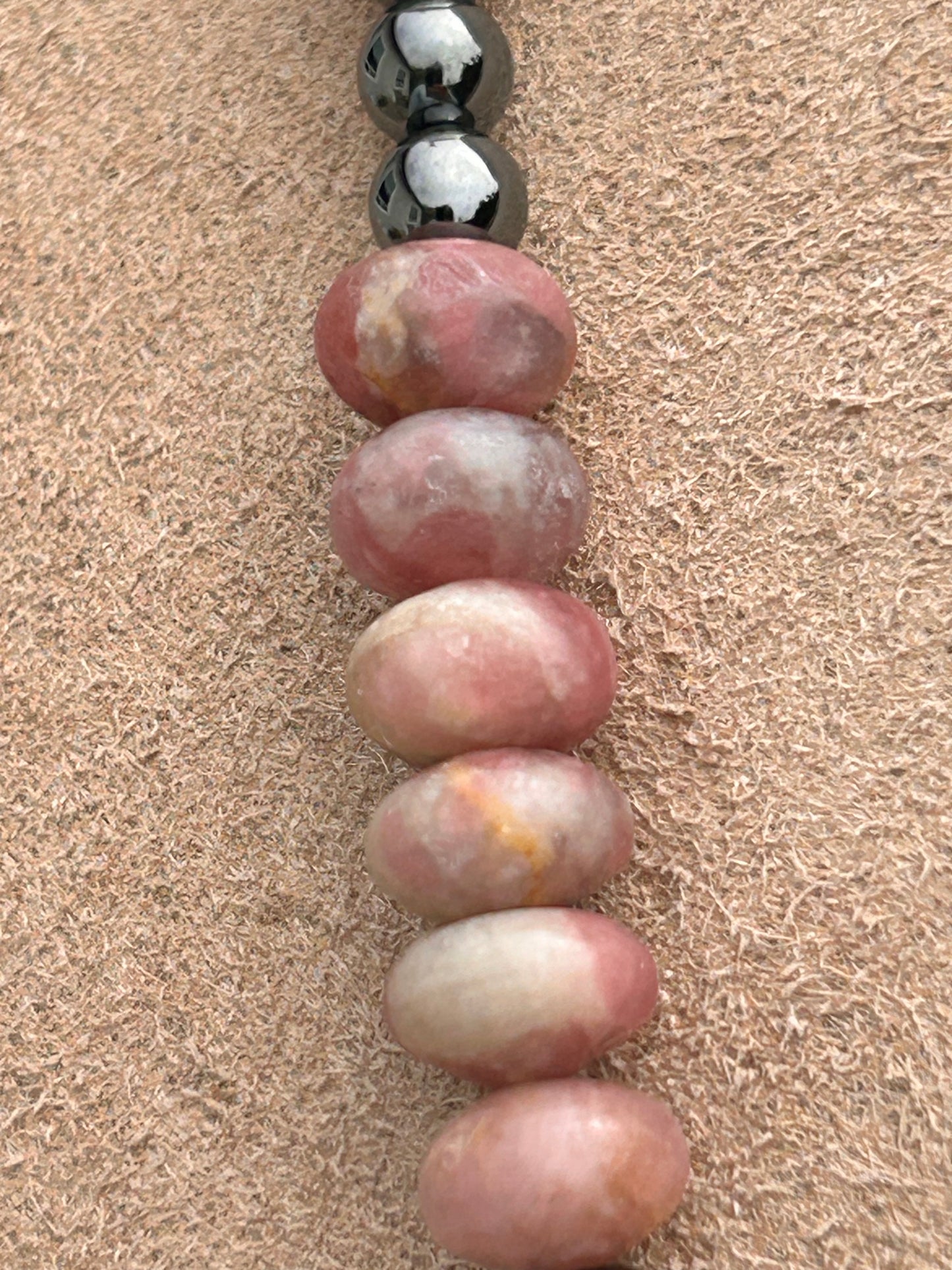 Rhodonite Oval Pendant Necklace