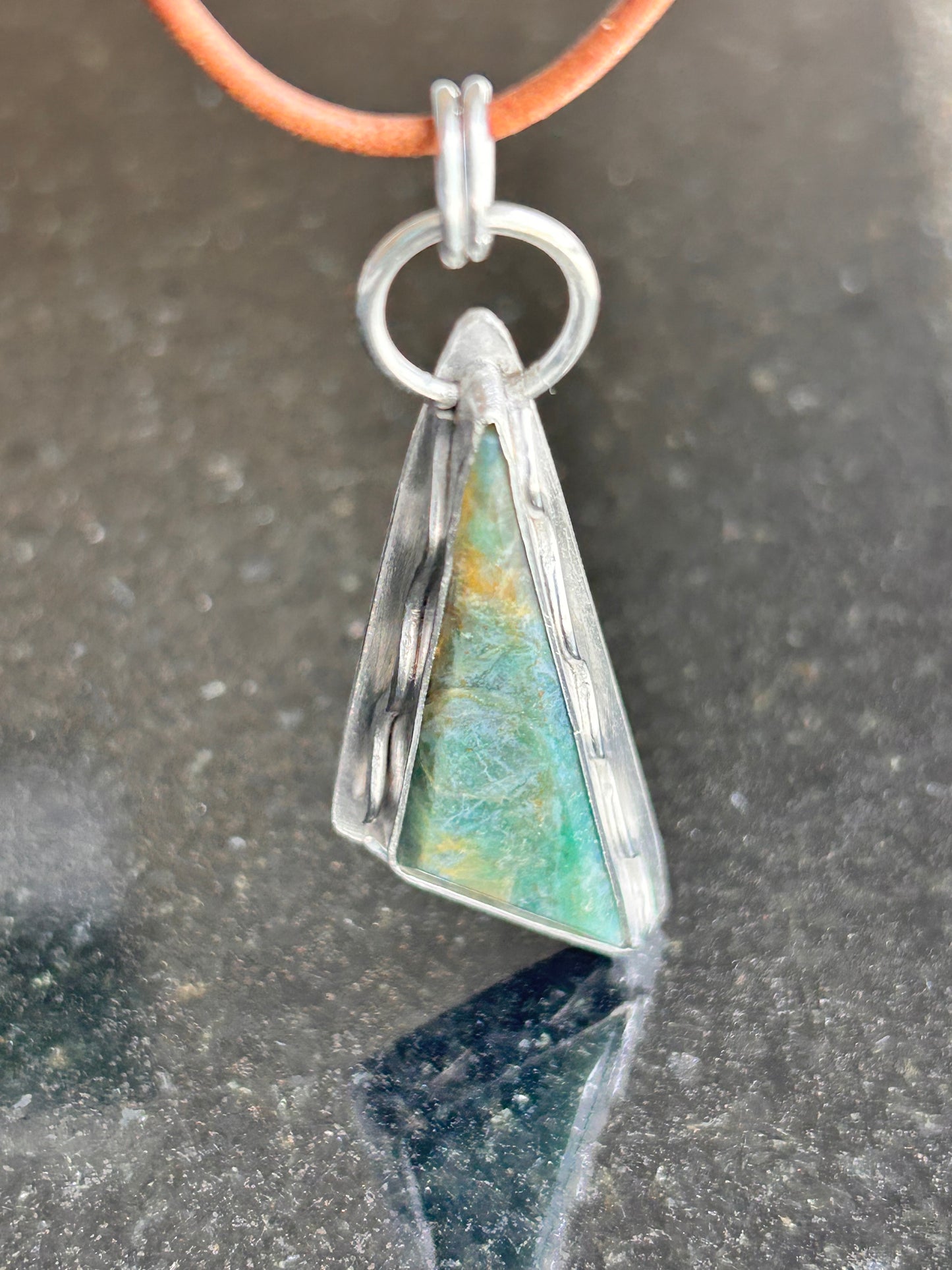 Plasma Agate Triangle Pendant