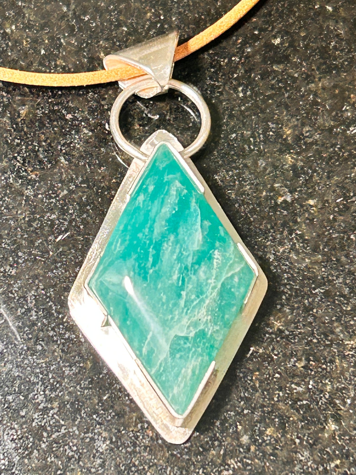 Amazonite Diamond Shape Pendant