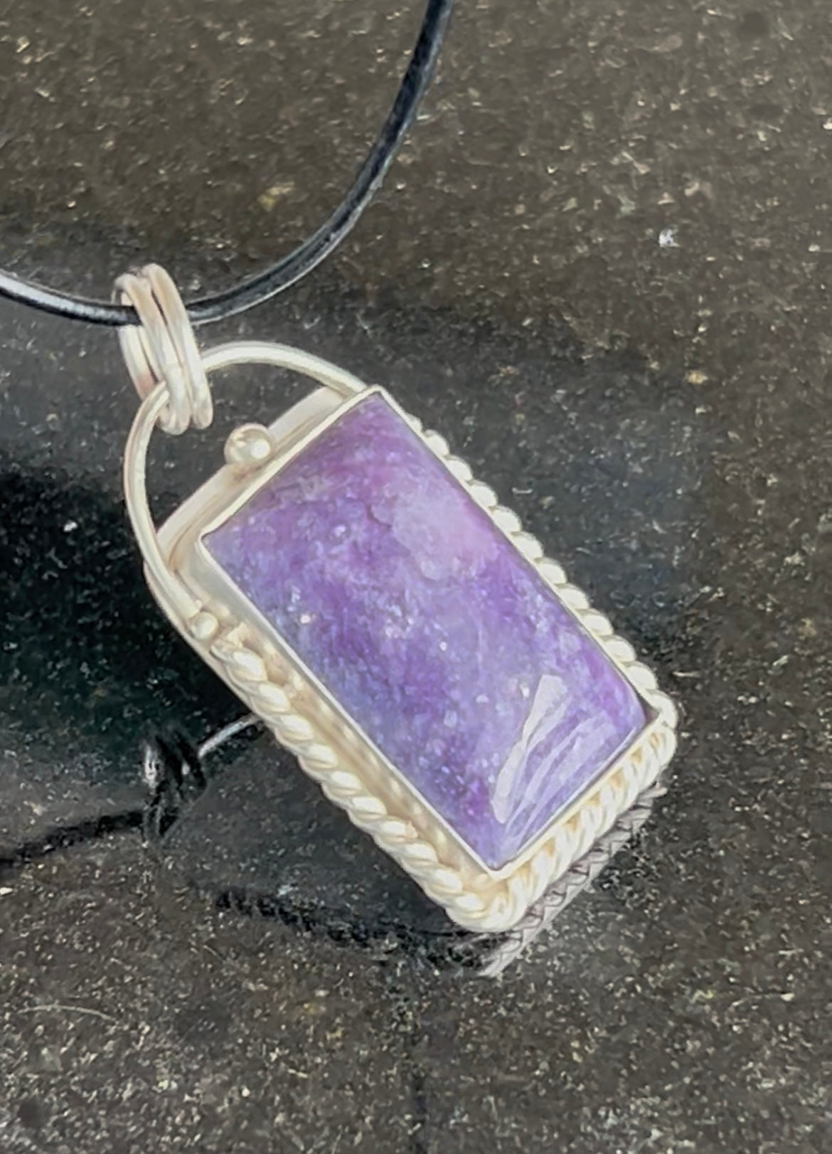 Lepidolite Rectangle Pendant