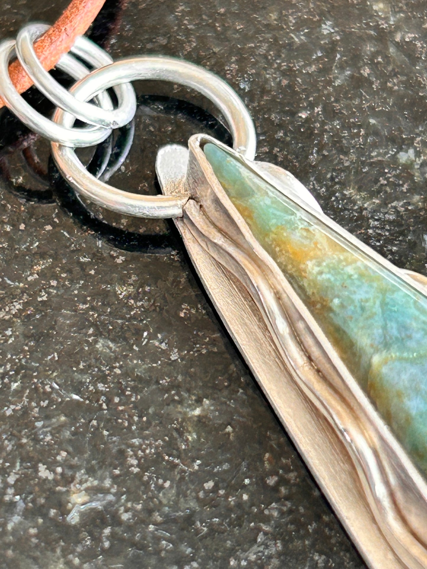 Plasma Agate Triangle Pendant