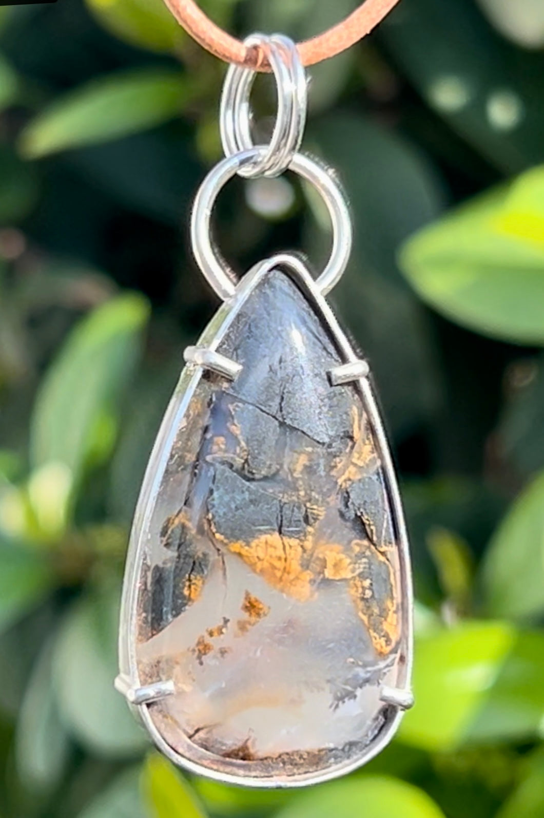 Nipomo Agate Teardrop Pendant