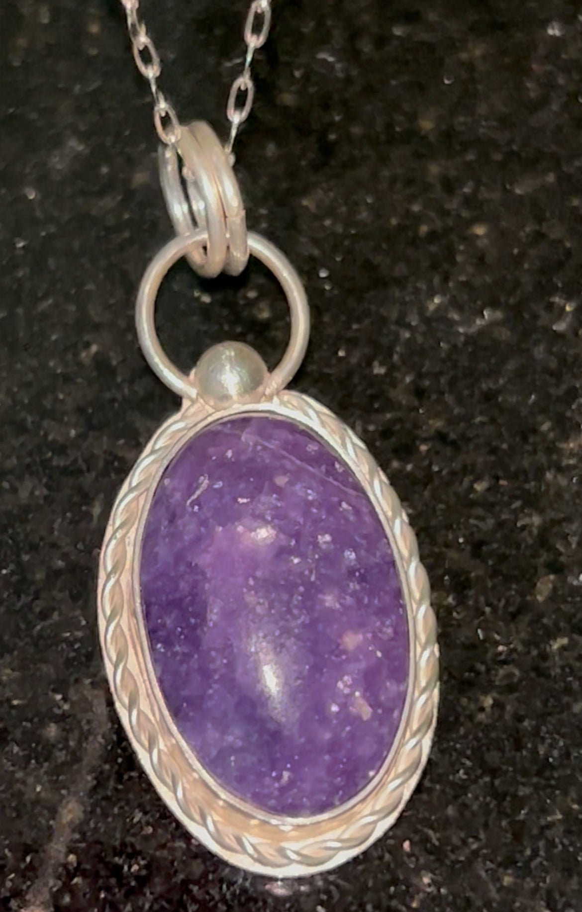 Lepidolite Oval Pendant