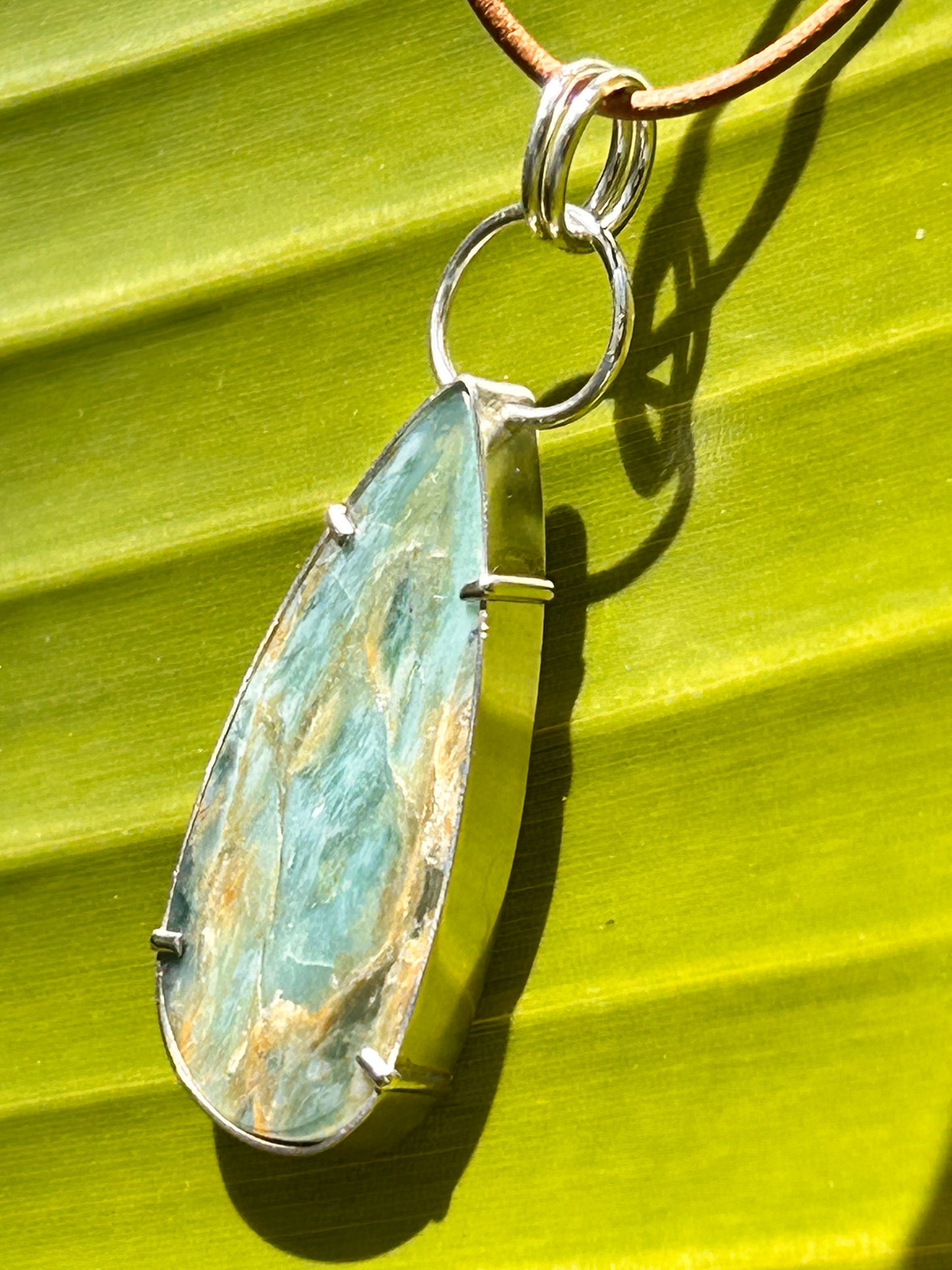 Plasma Agate Teardrop Pendant