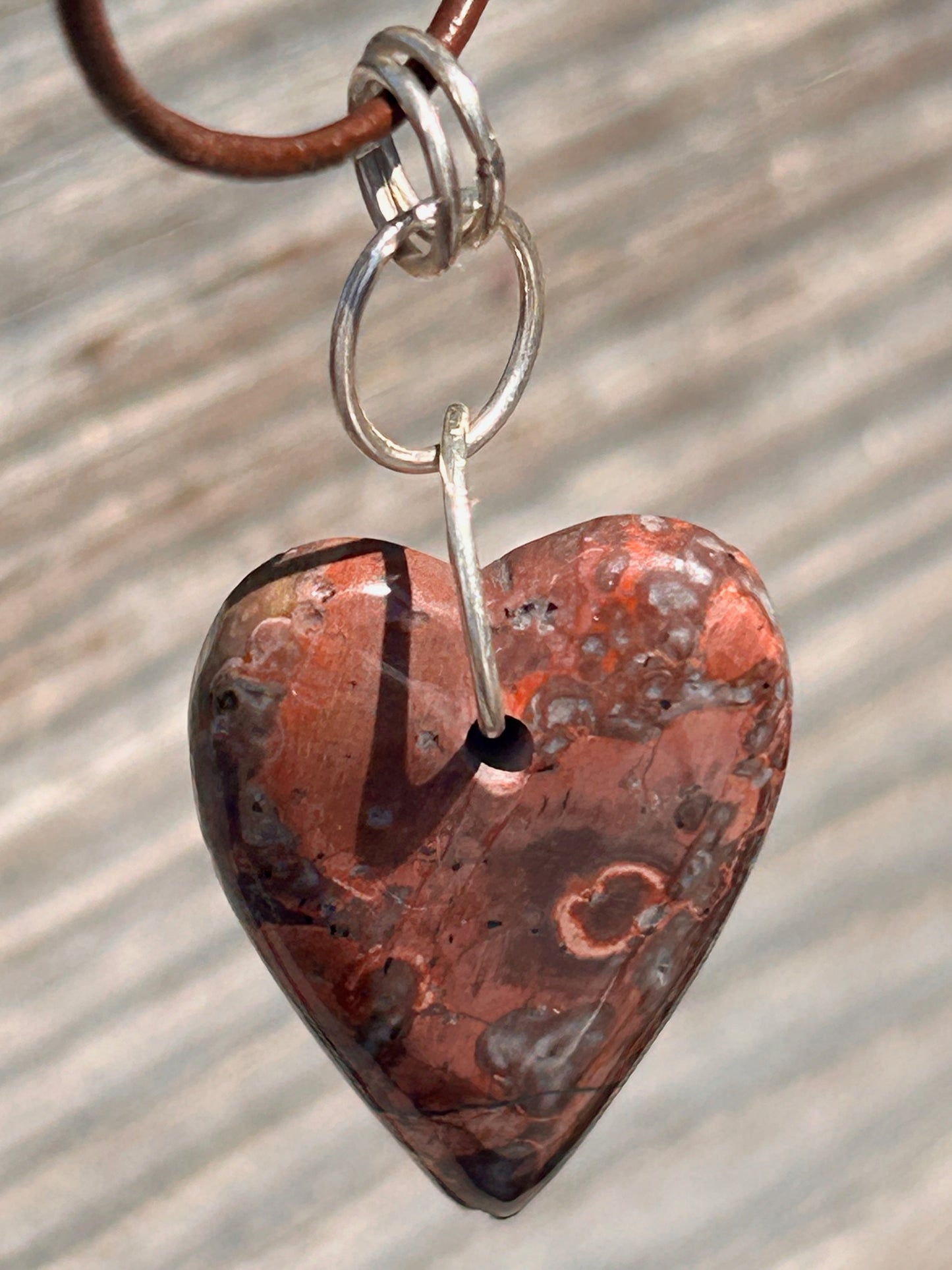 Red Agate Heart Pendant
