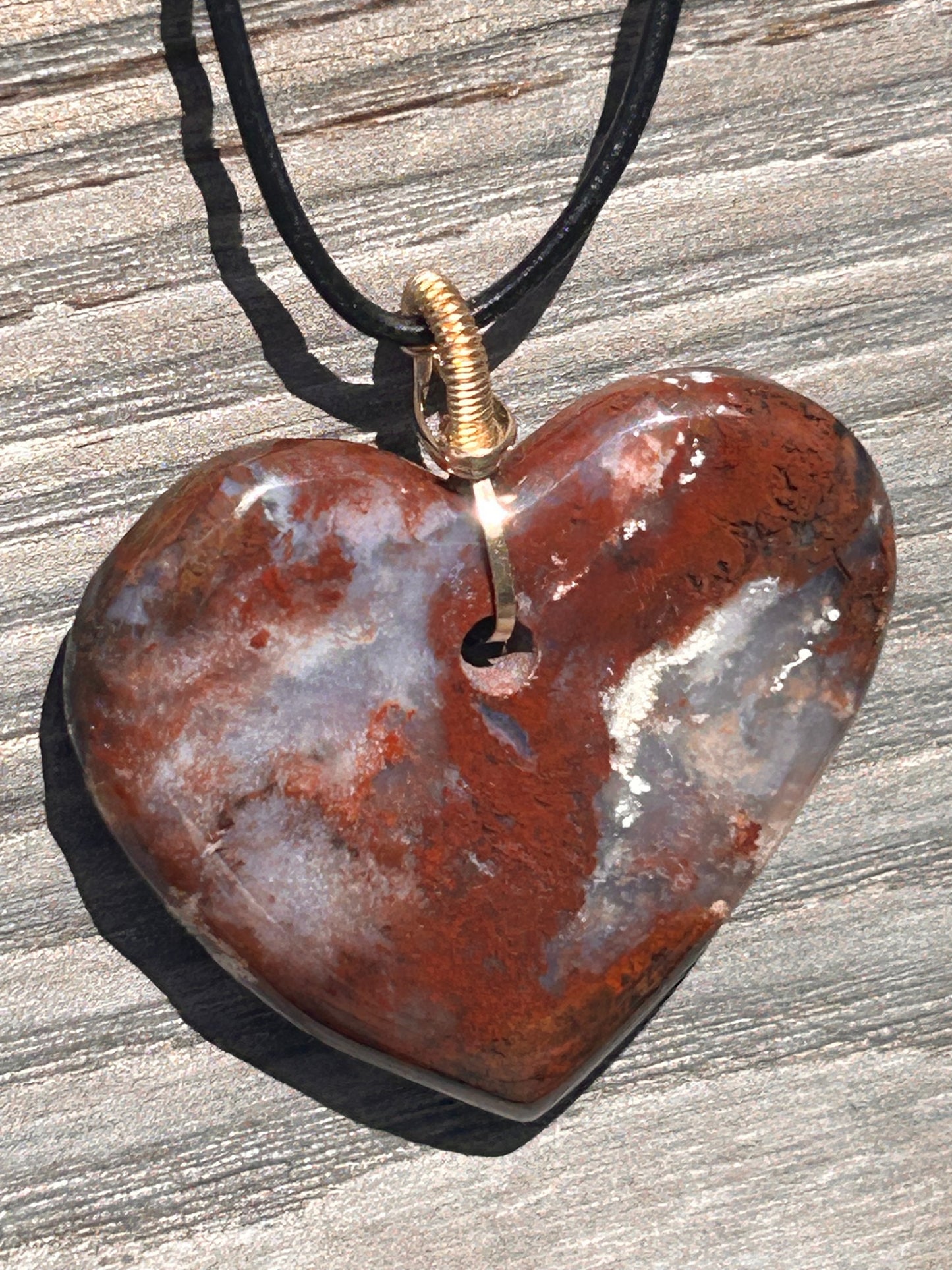 Arizona Red Jasper Agate Heart Pendant