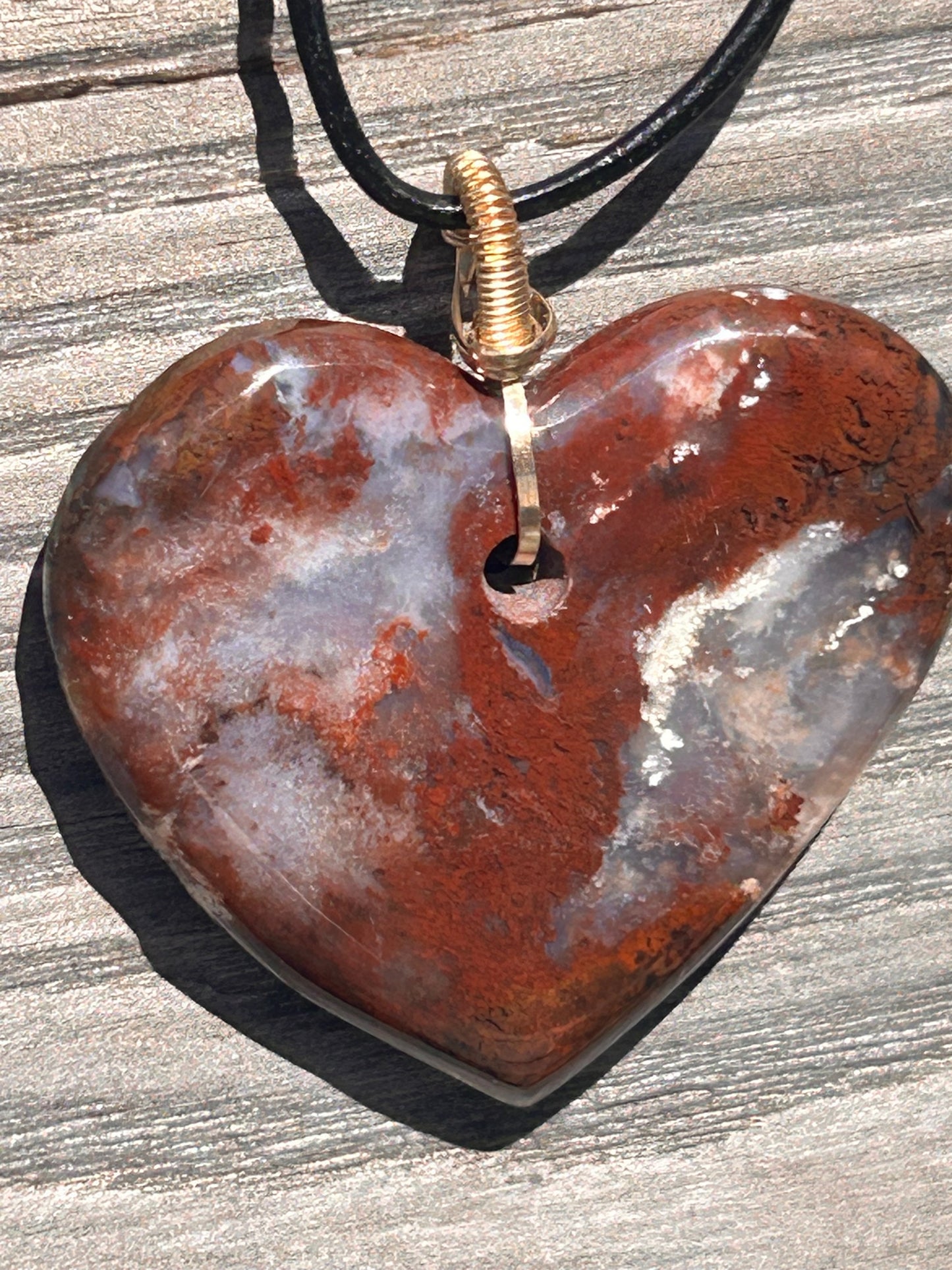 Arizona Red Jasper Agate Heart Pendant