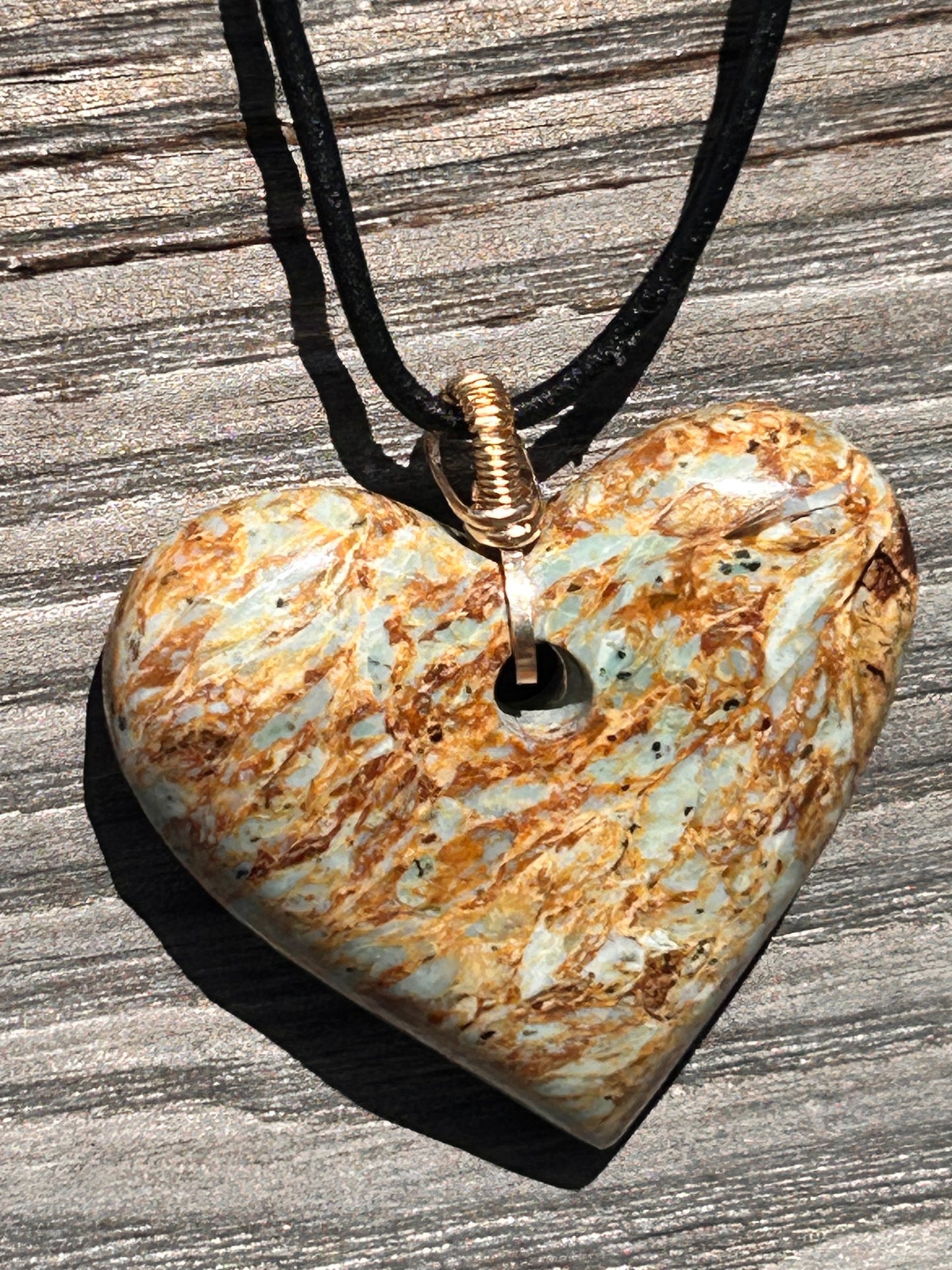 Plasma Agate Heart Pendant
