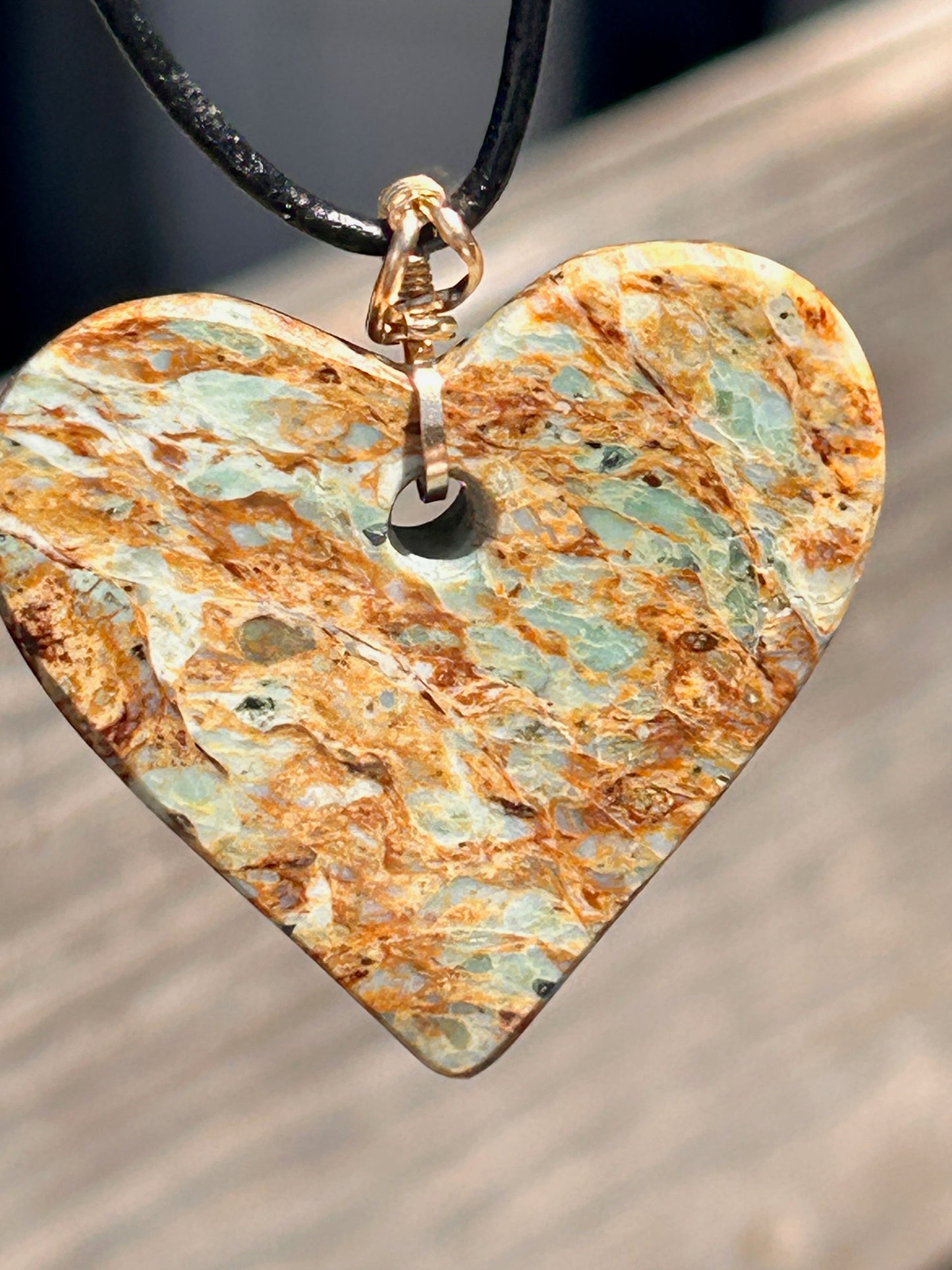 Plasma Agate Heart Pendant