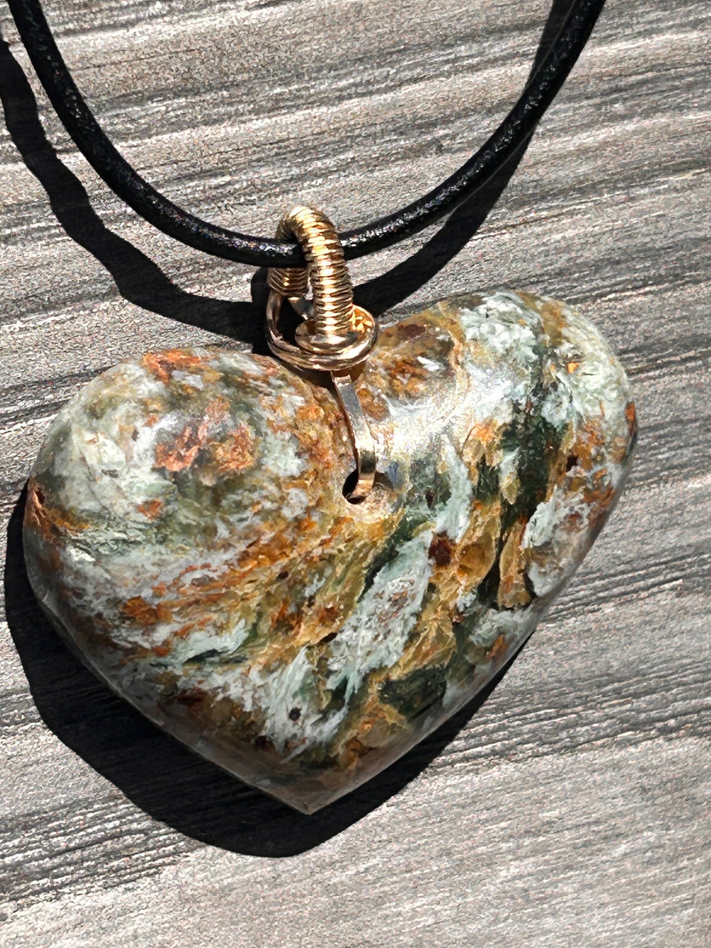Plasma Agate Heart Pendant