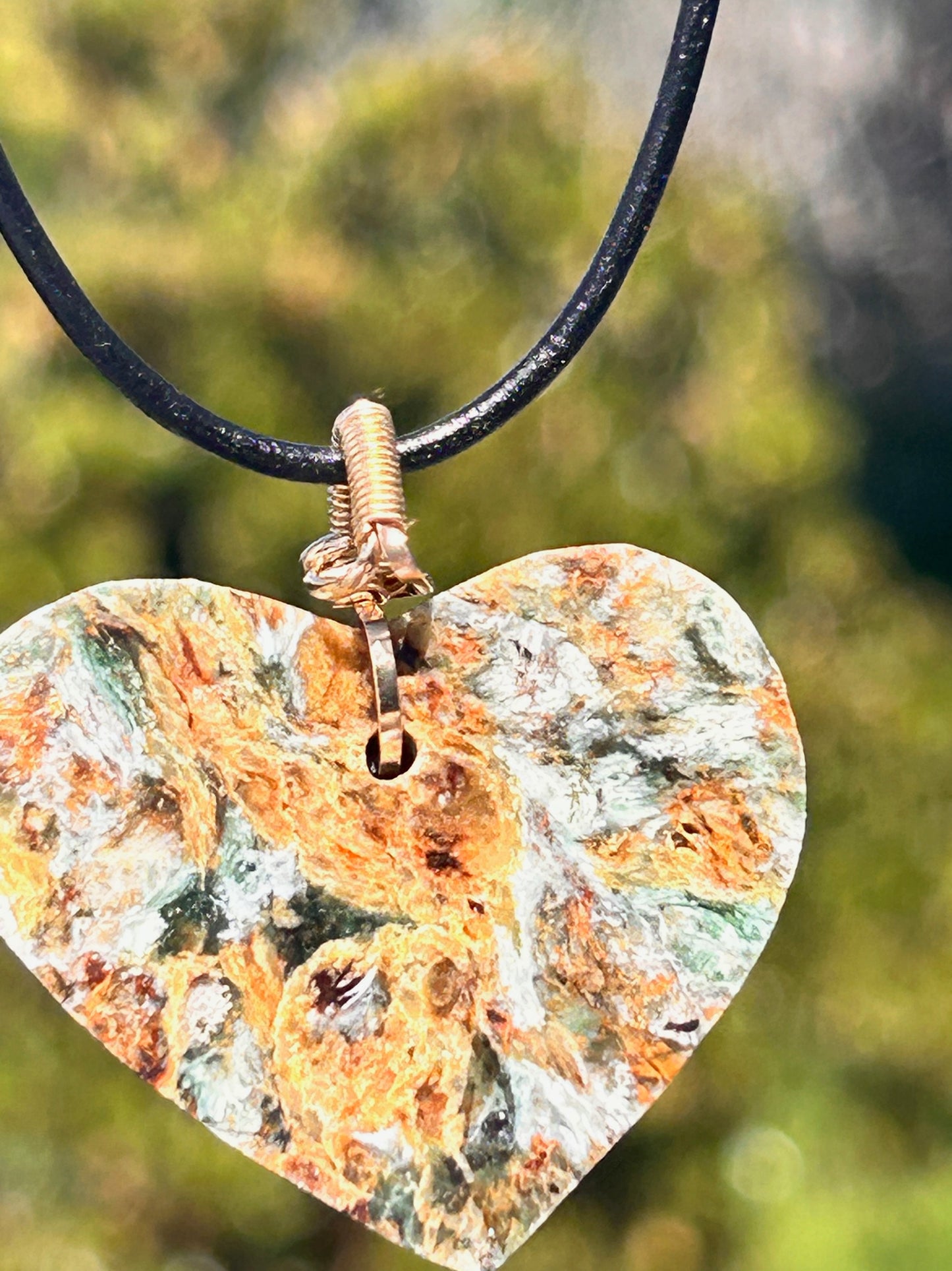 Plasma Agate Heart Pendant