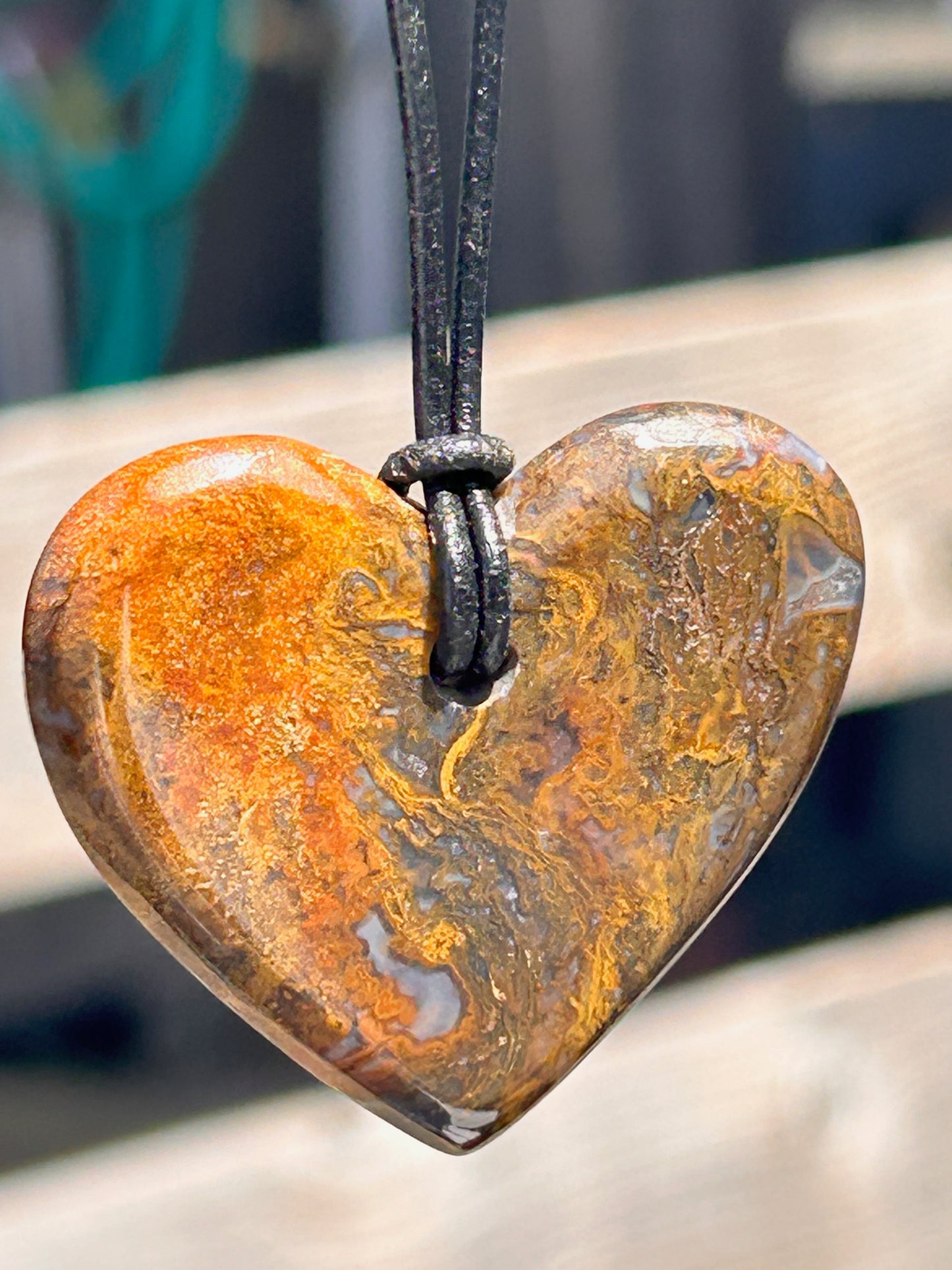Moss Agate Heart Pendant
