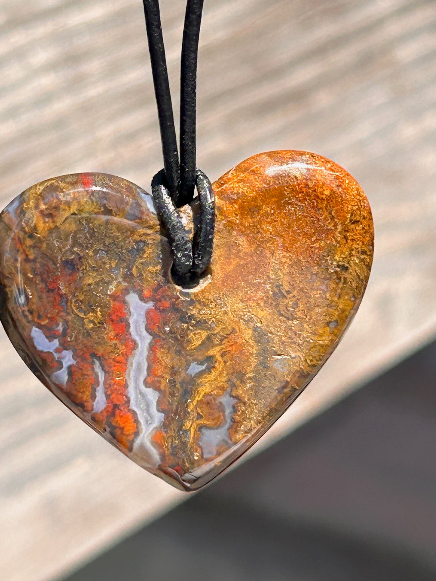 Moss Agate Heart Pendant