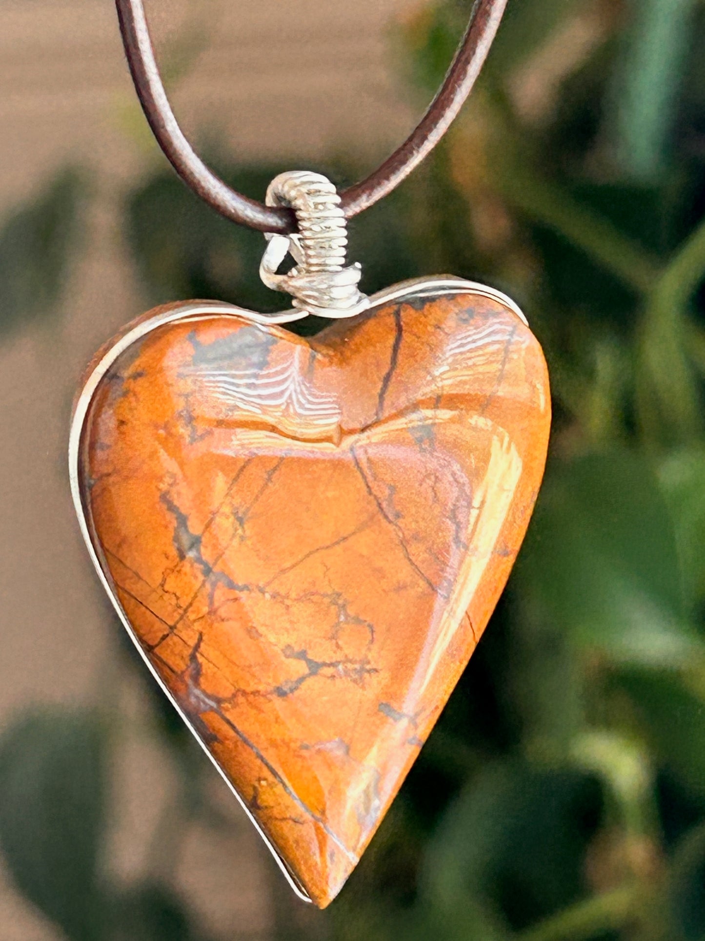 Stoney Creek Jasper Agate Heart Pendant