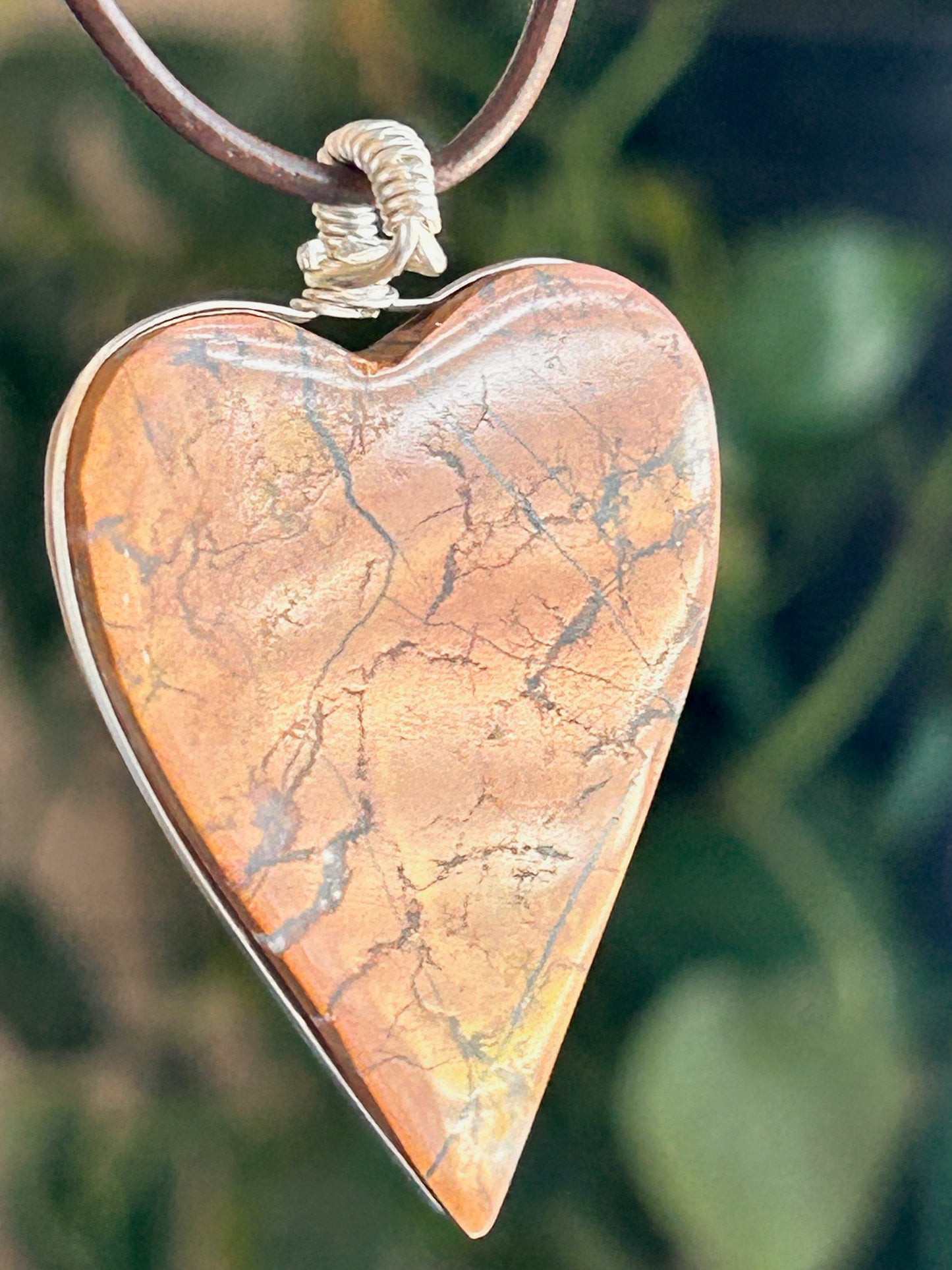 Stoney Creek Jasper Agate Heart Pendant