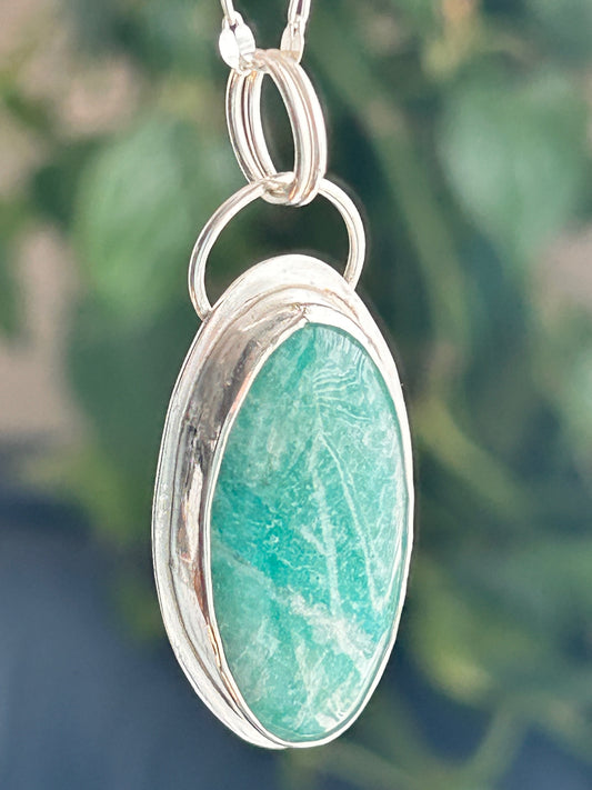 Amazonite Oval Pendant