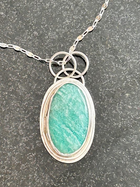 Amazonite Oval Pendant